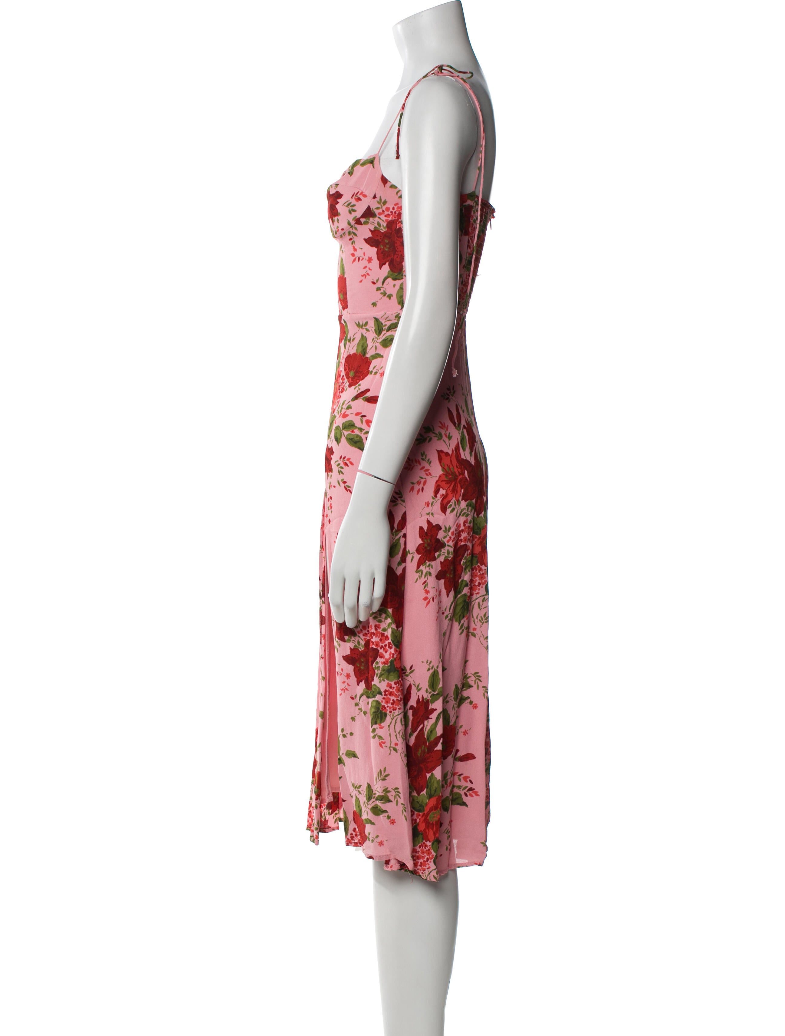 Reformation Floral Print Knee-Length Dress
