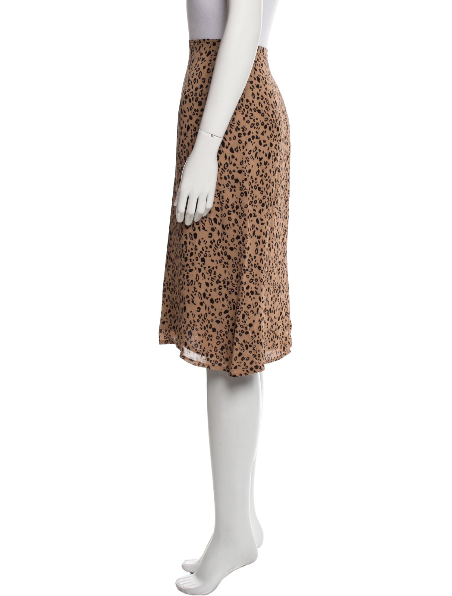 Reformation Animal Print Knee-Length Skirt