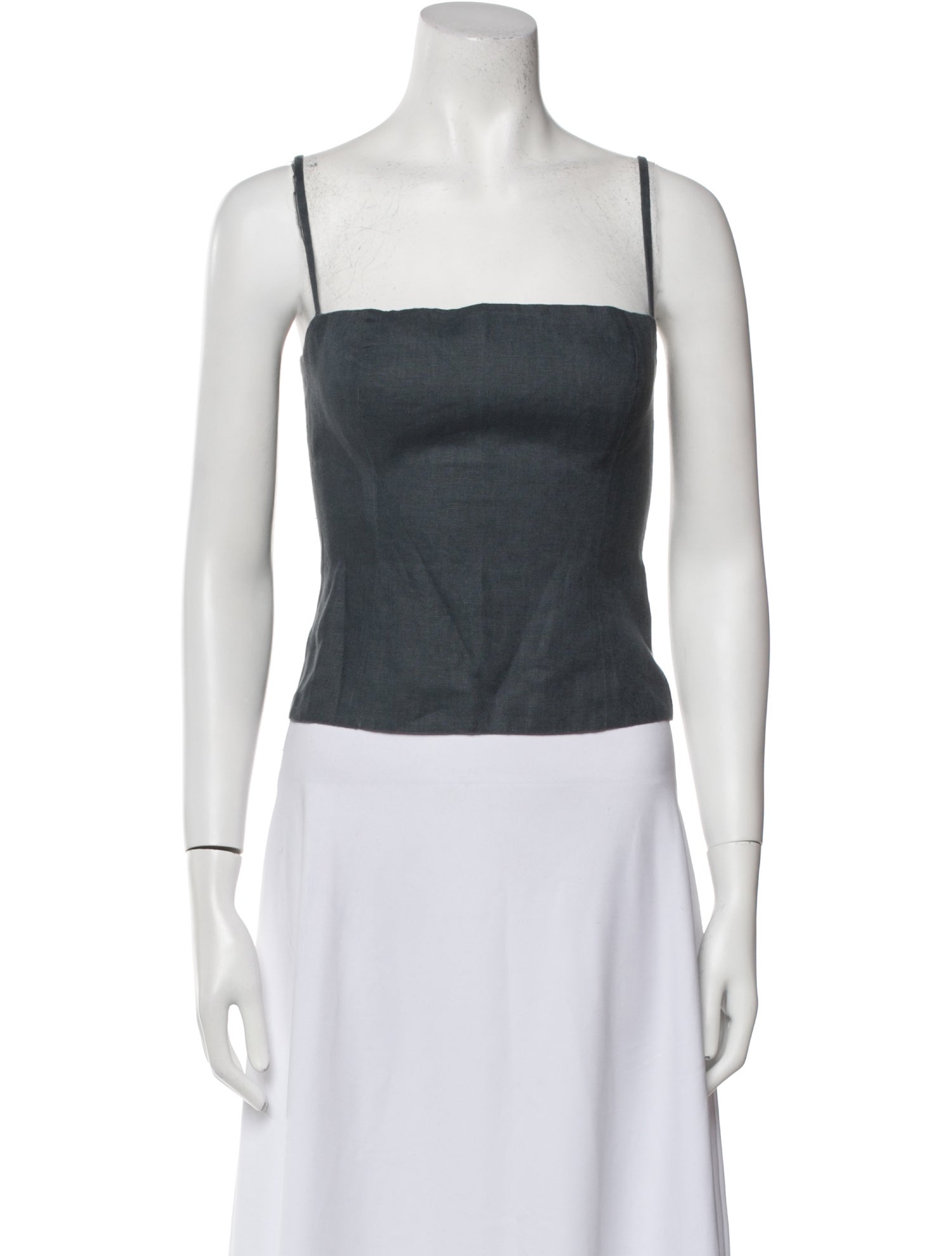 Reformation Linen Square Neckline Crop Top