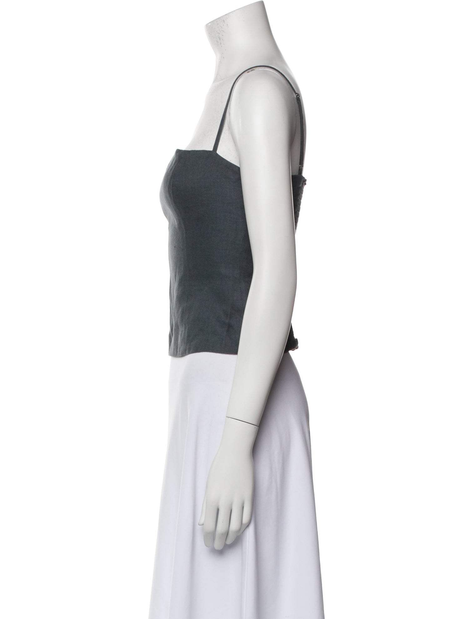 Reformation Linen Square Neckline Crop Top