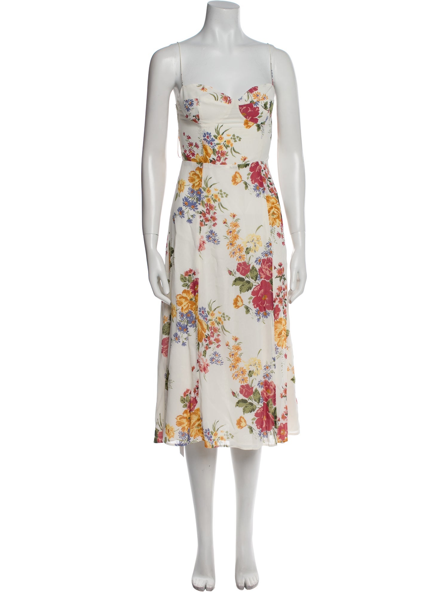 Reformation Floral Print Midi Length Dress