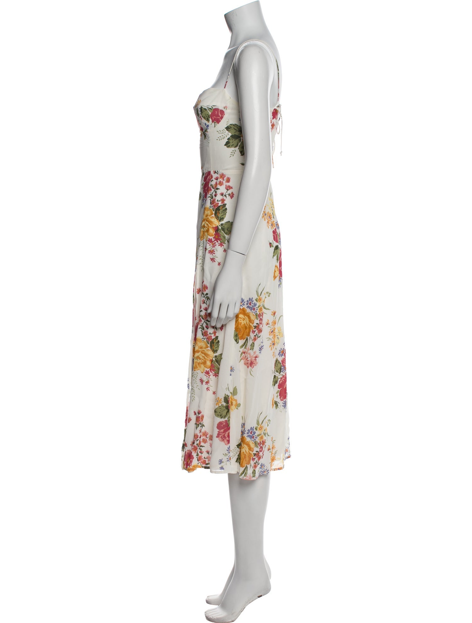 Reformation Floral Print Midi Length Dress