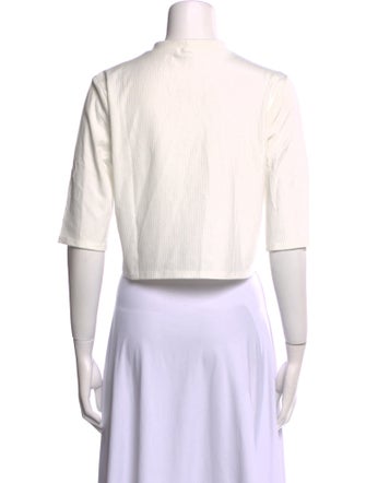 Reformation Mock Neck Three-Quarter Sleeve Crop Top