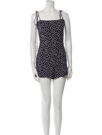 Reformation Floral Print Square Neckline Romper