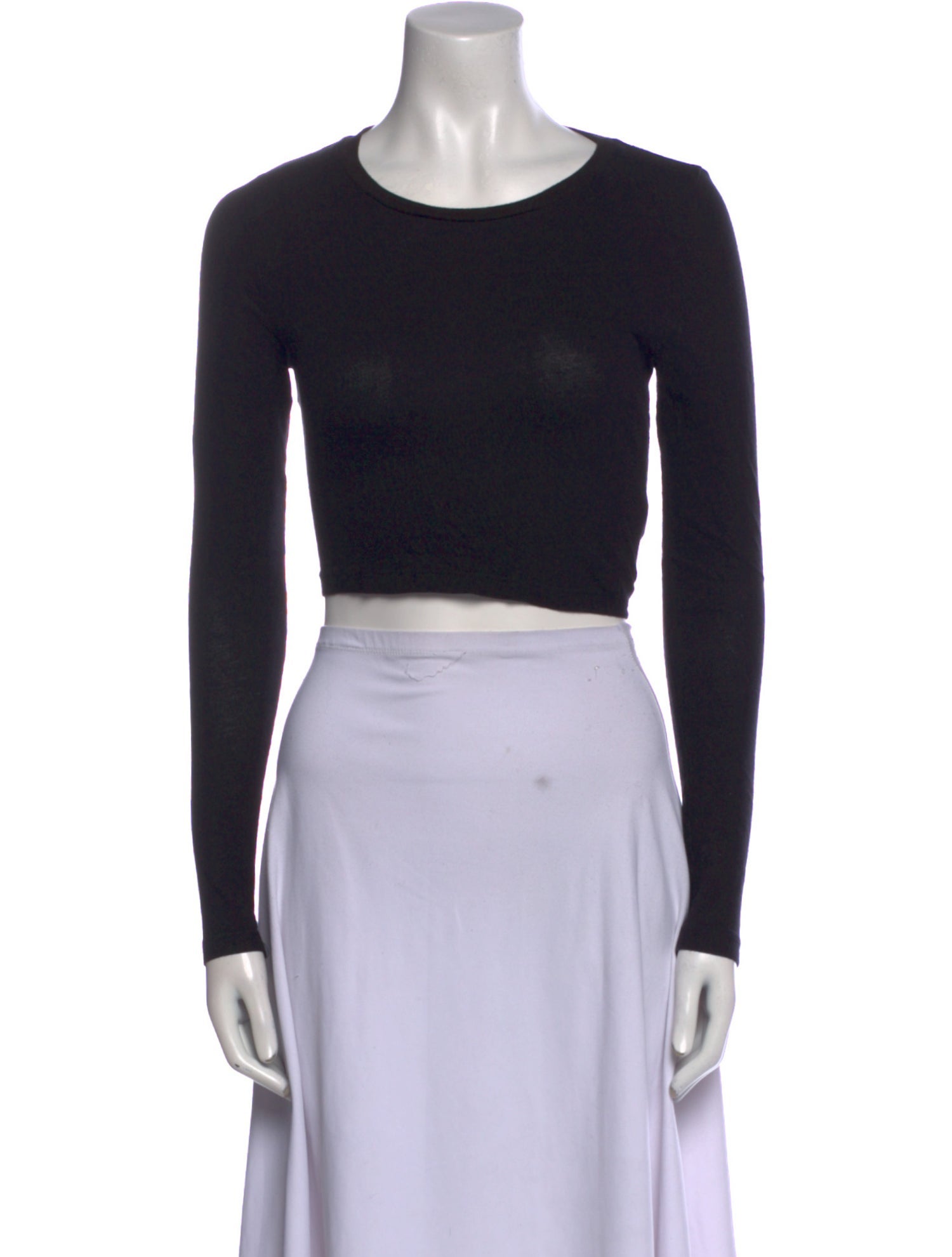 Reformation Scoop Neck Long Sleeve Crop Top