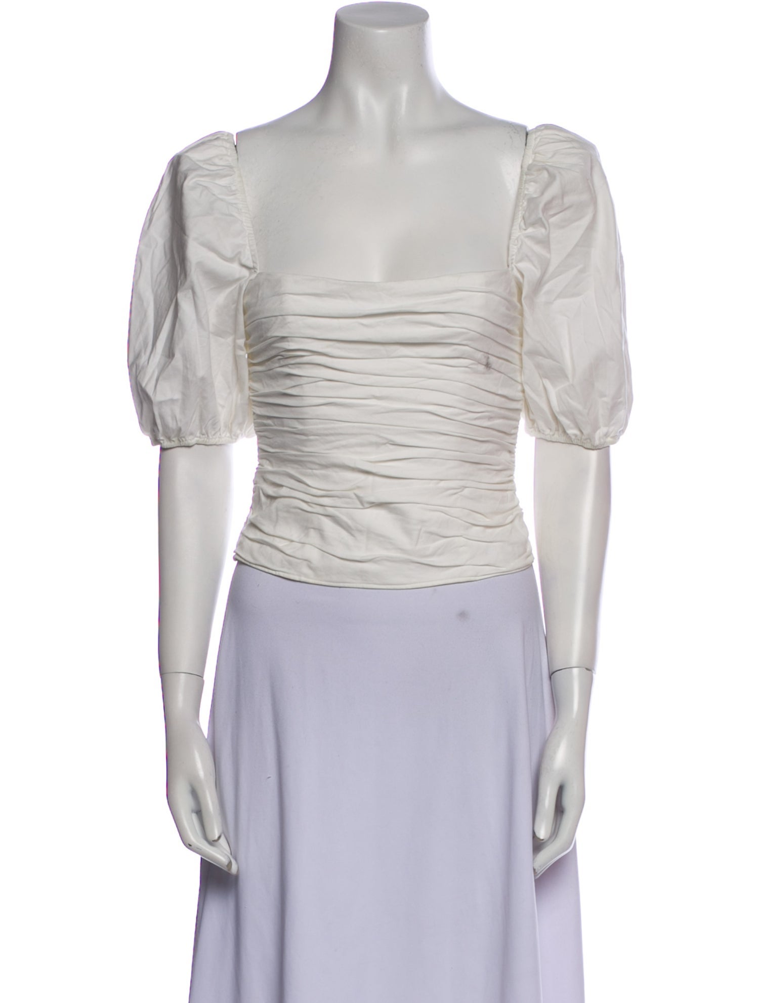 Reformation Square Neckline Short Sleeve Crop Top