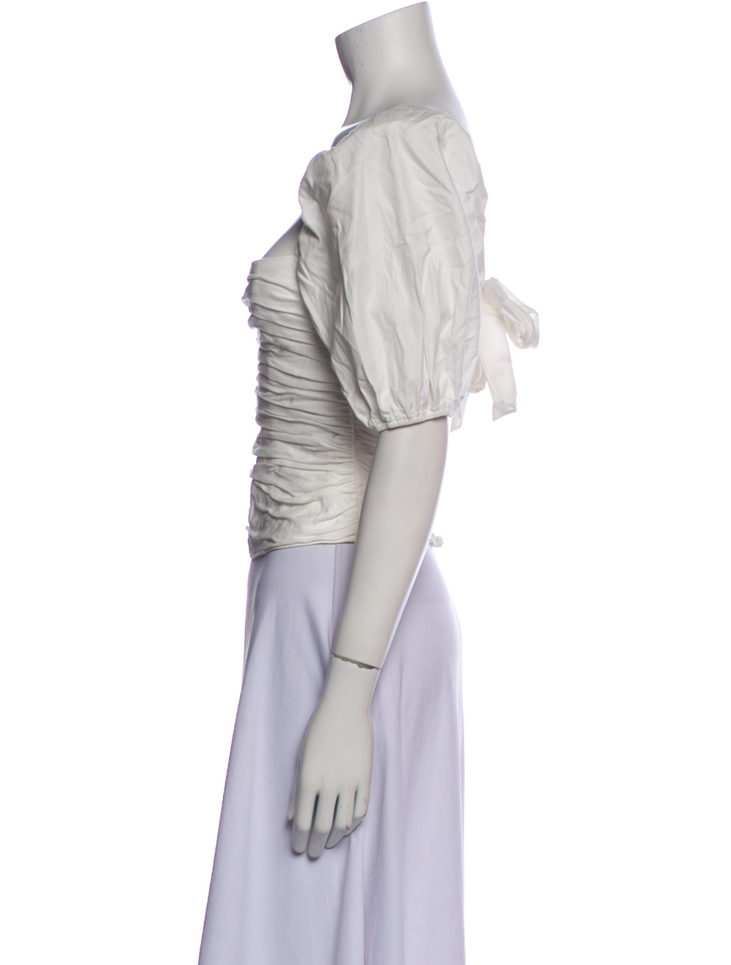 Reformation Square Neckline Short Sleeve Crop Top