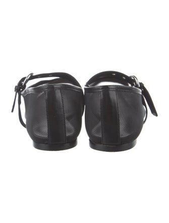 Reformation Mesh Leather Trim Embellishment Mary Jane Flats