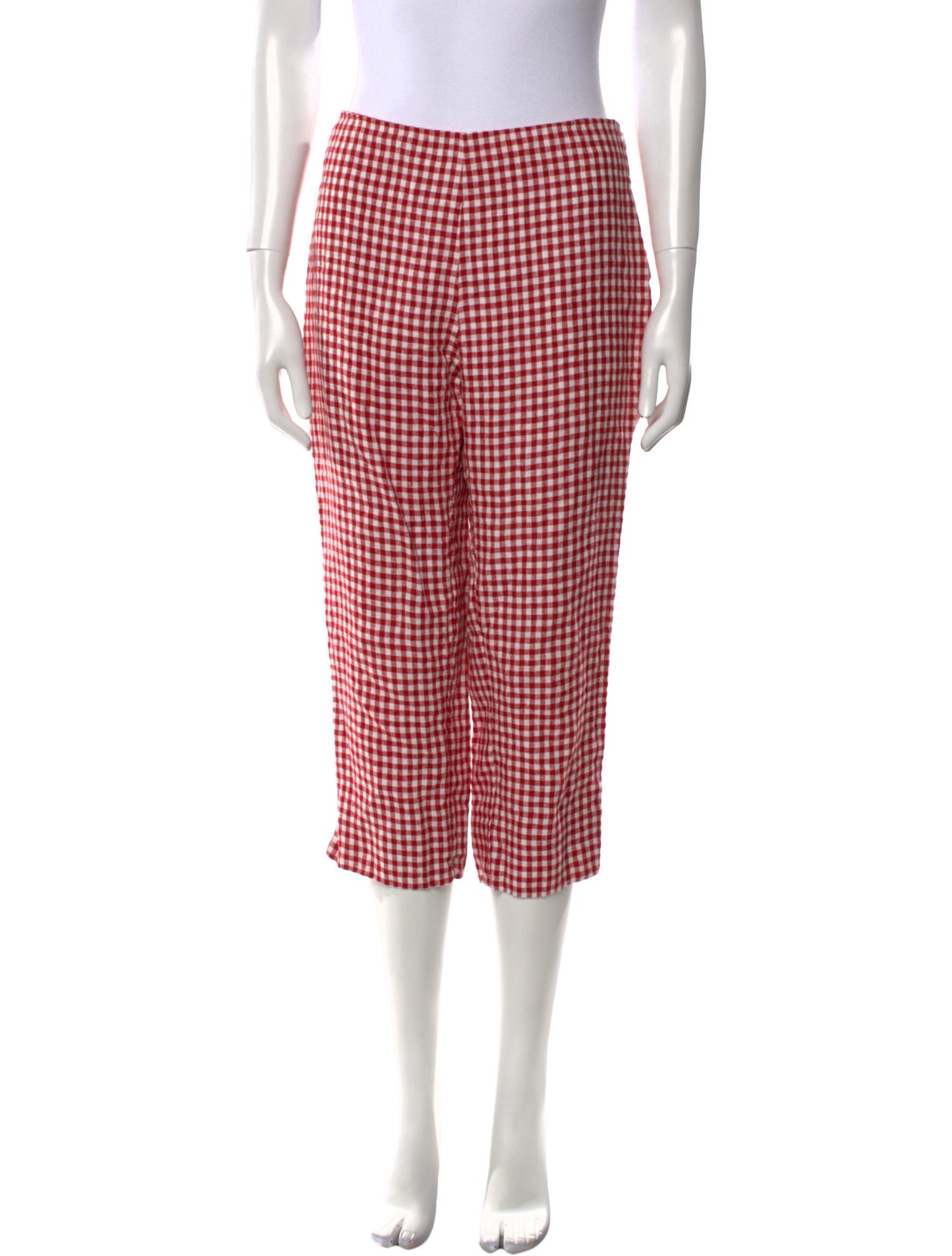 Reformation Plaid Print Straight Leg Pants