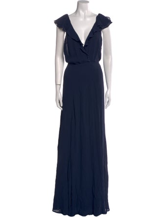 Reformation V-Neck Long Dress