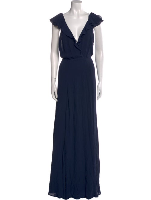 Reformation V-Neck Long Dress