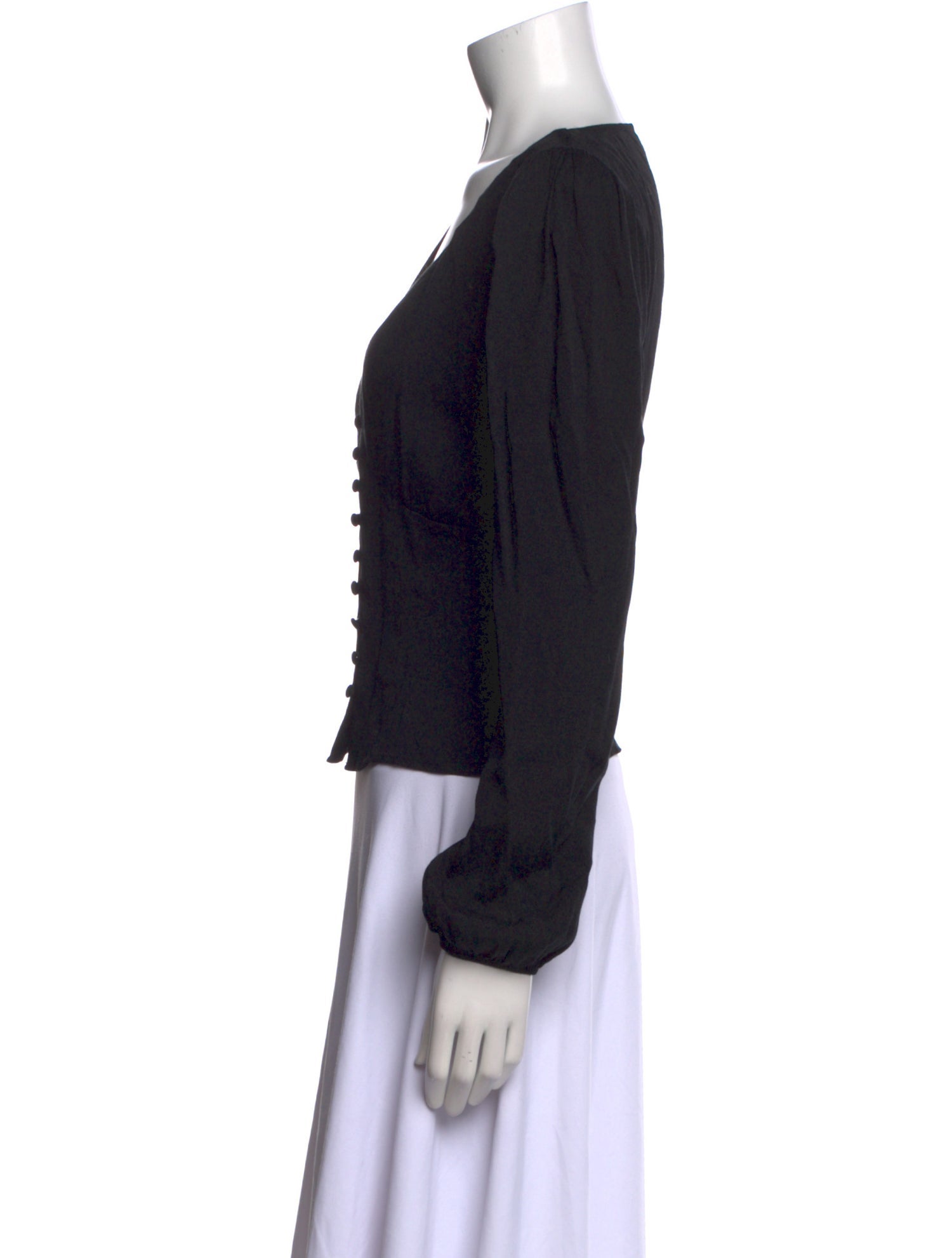 Reformation V-Neck Long Sleeve Crop Top