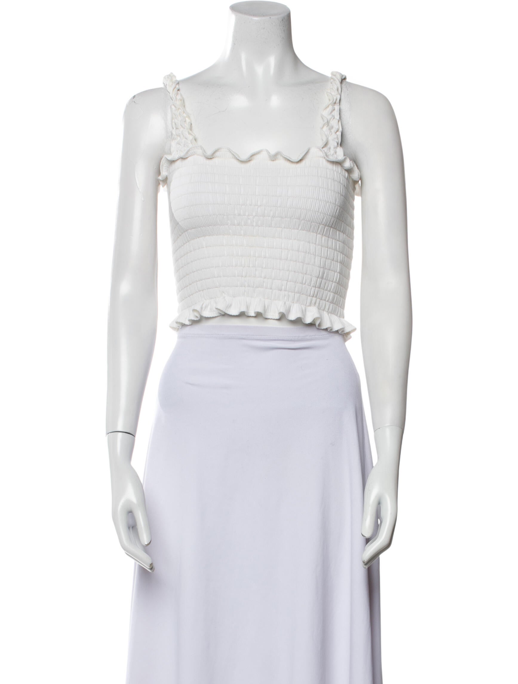 Reformation Square Neckline Sleeveless Crop Top