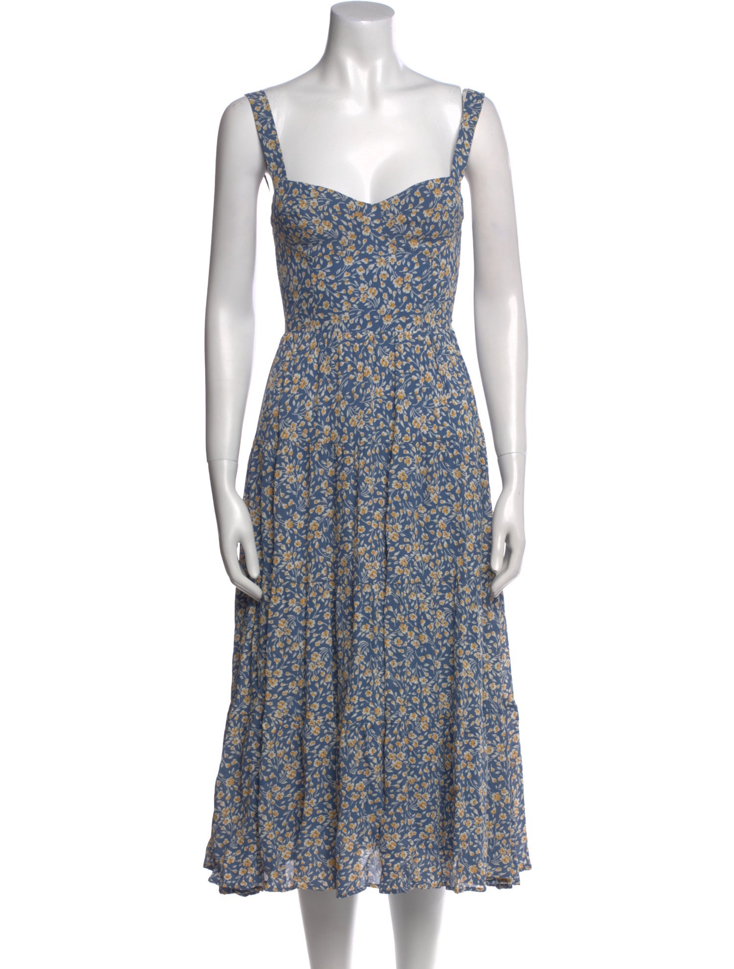 Reformation Floral Print Midi Length Dress