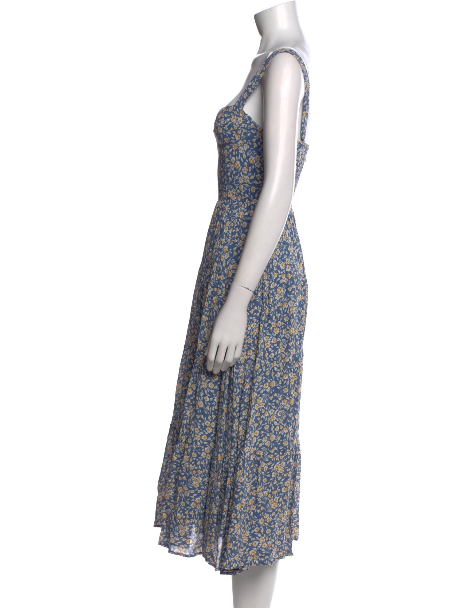 Reformation Floral Print Midi Length Dress