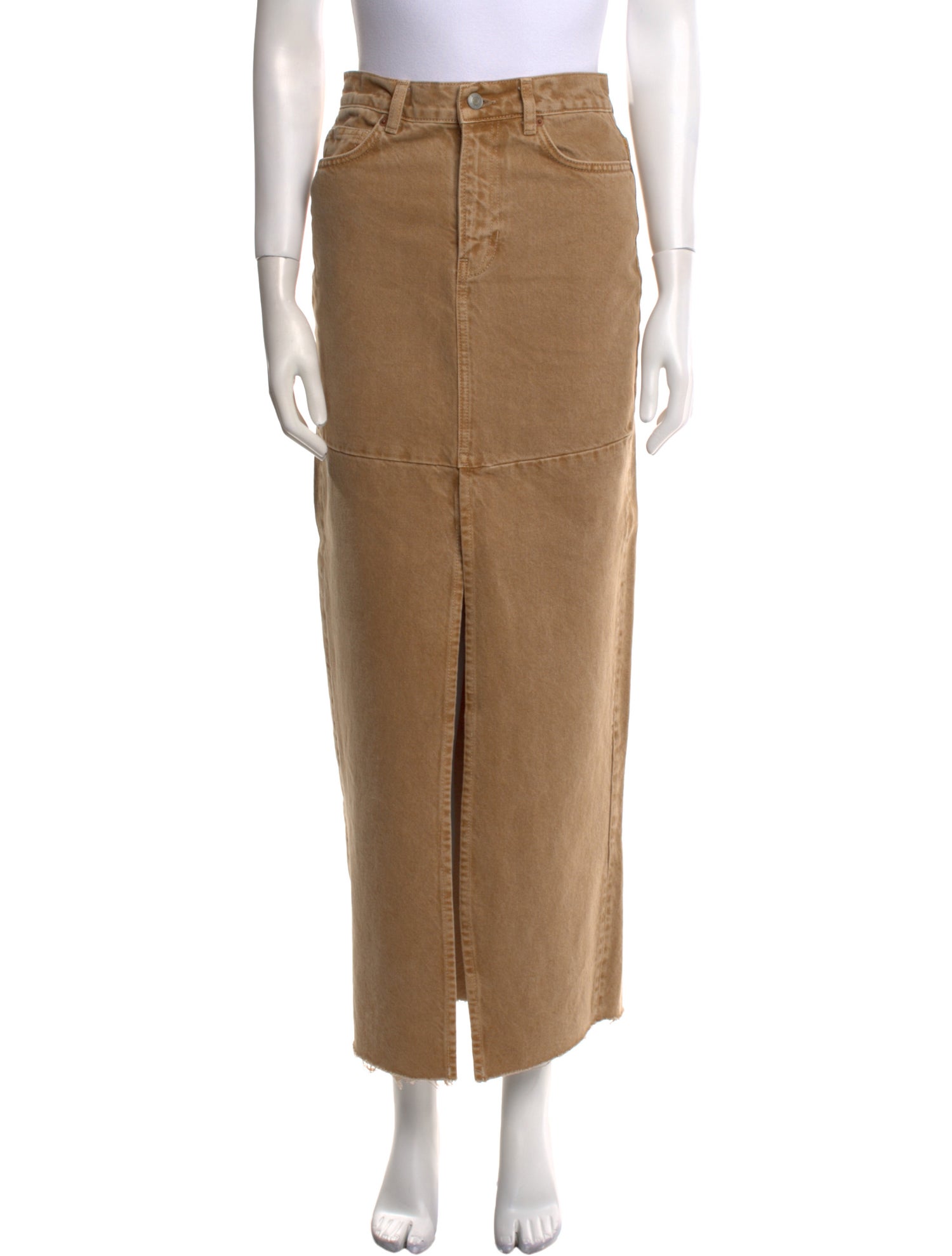 Reformation Raw-Edge Trim Long Skirt