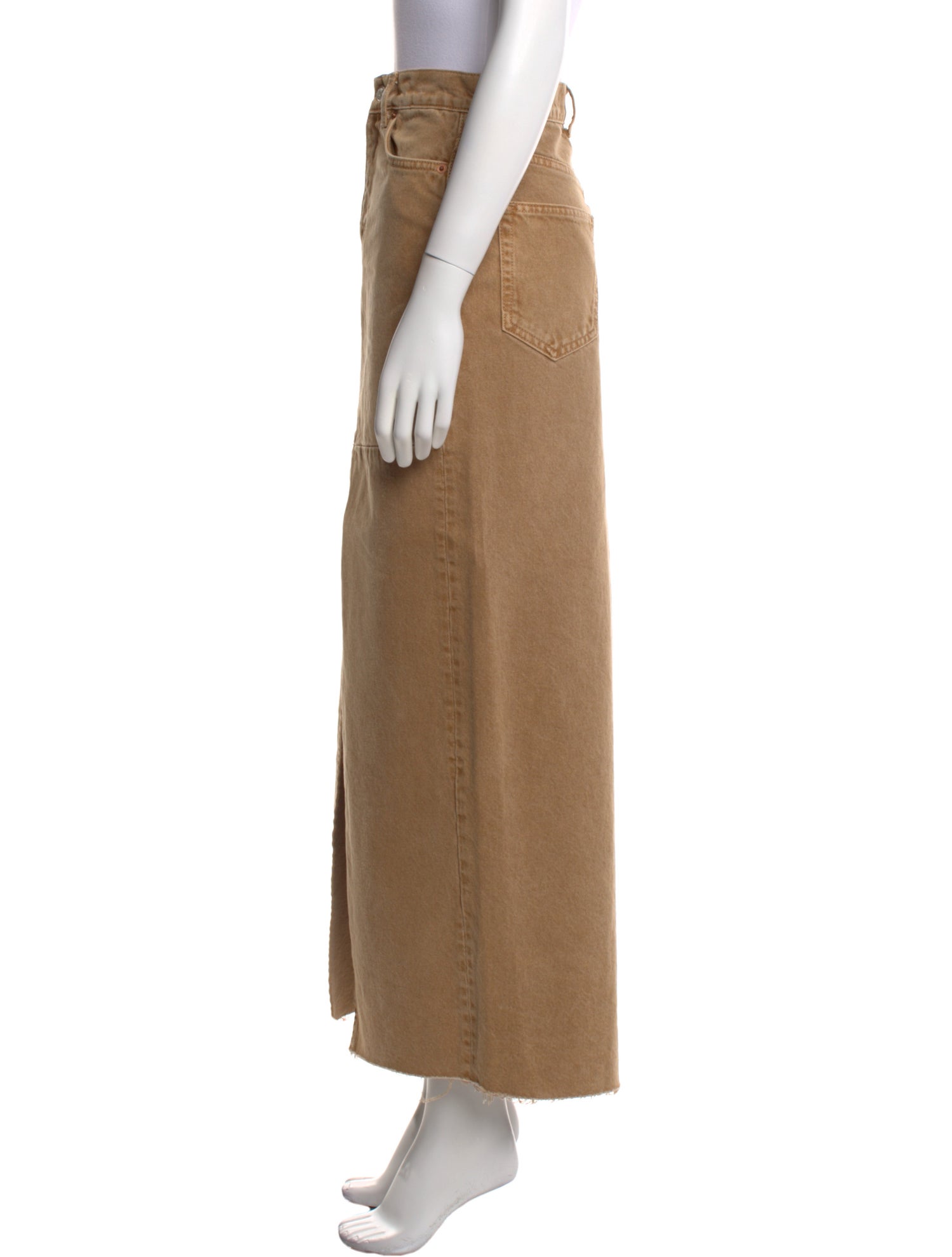Reformation Raw-Edge Trim Long Skirt