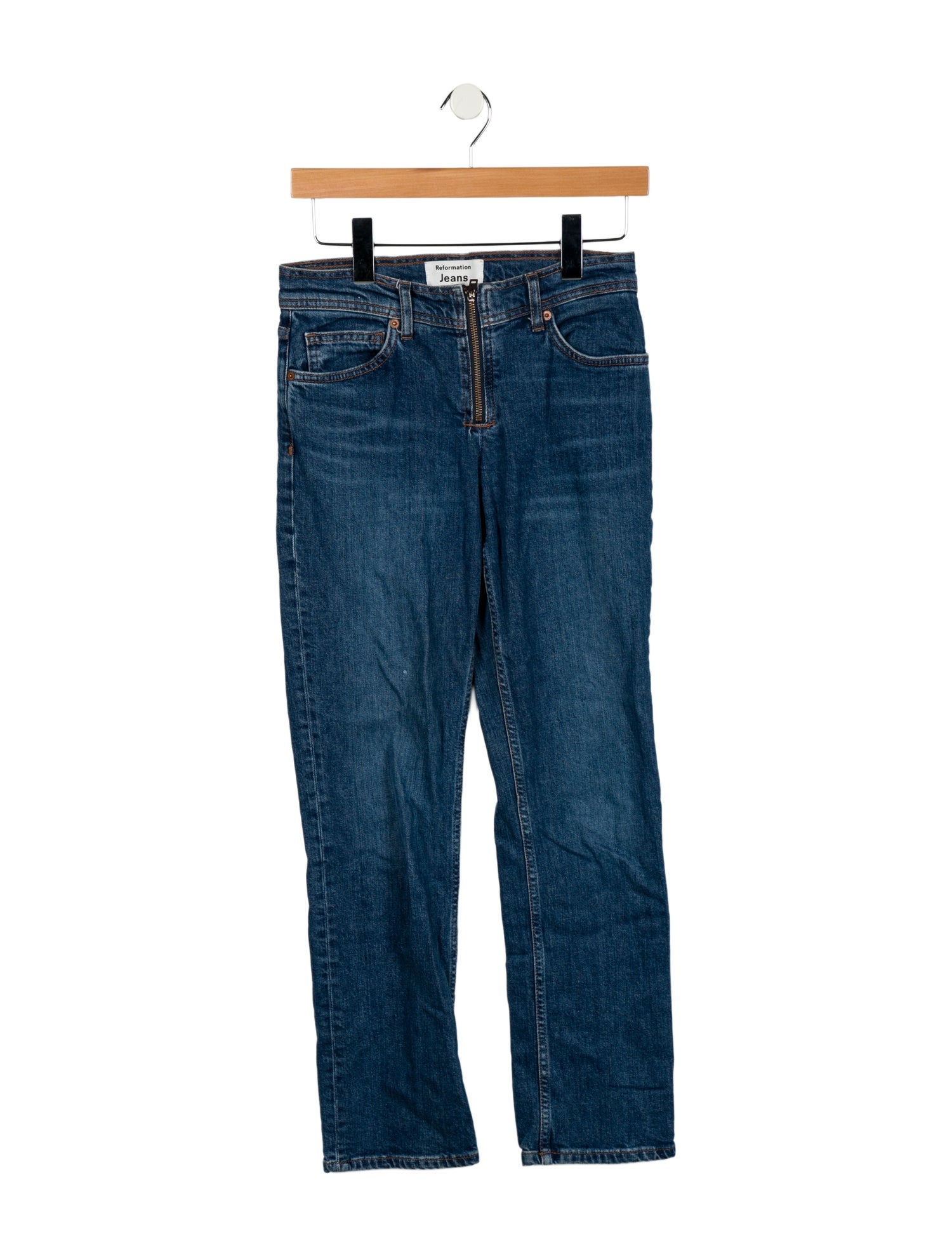Reformation Mid-Rise Straight Leg Jeans
