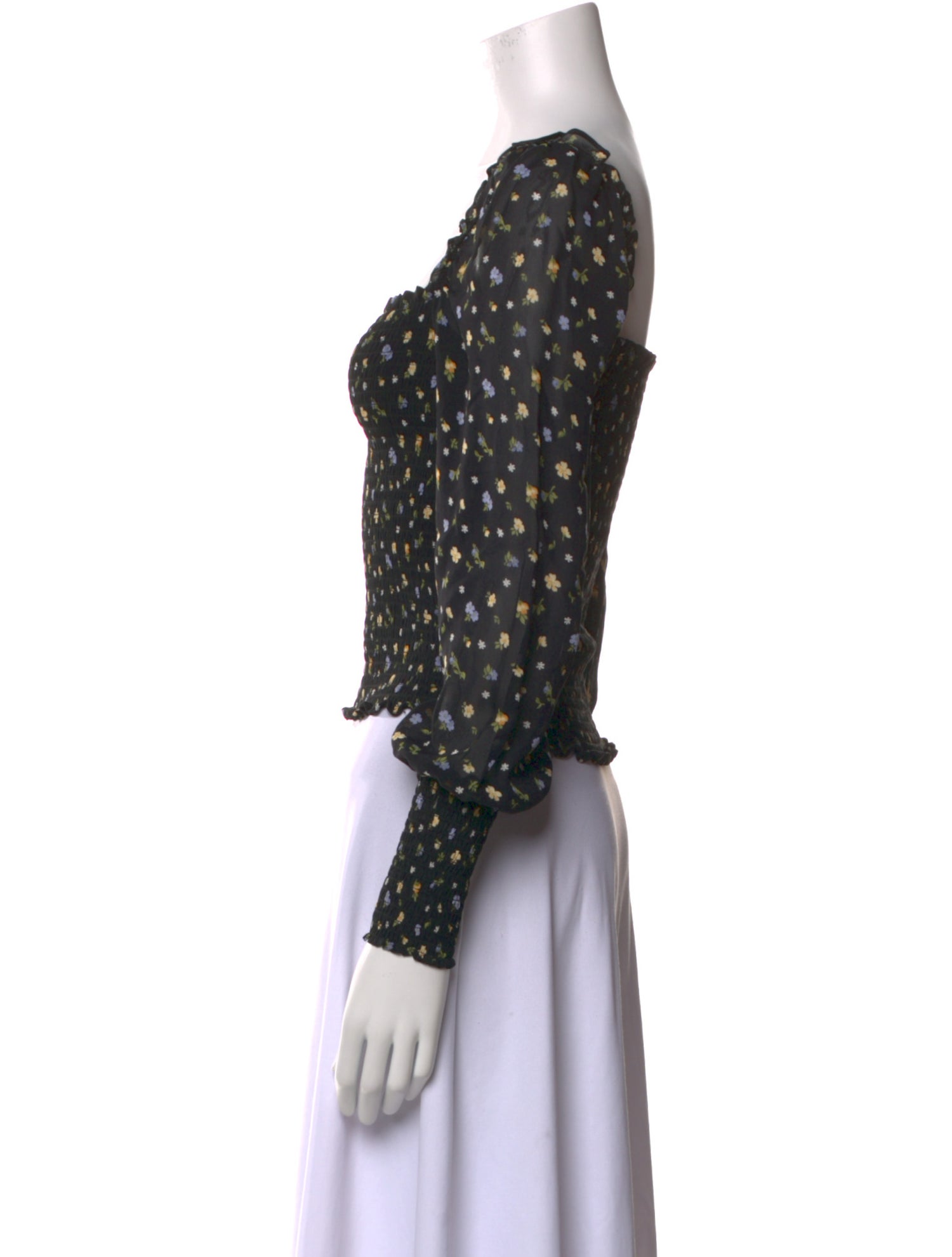 Reformation Floral Print Square Neckline Crop Top