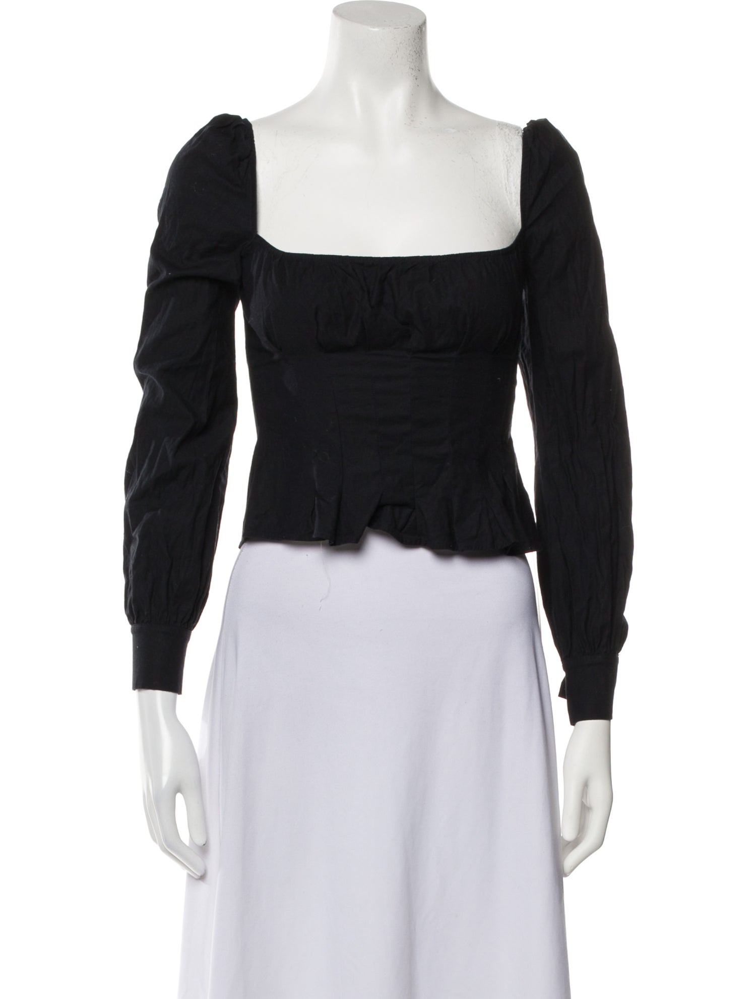 Reformation Square Neckline Long Sleeve Crop Top