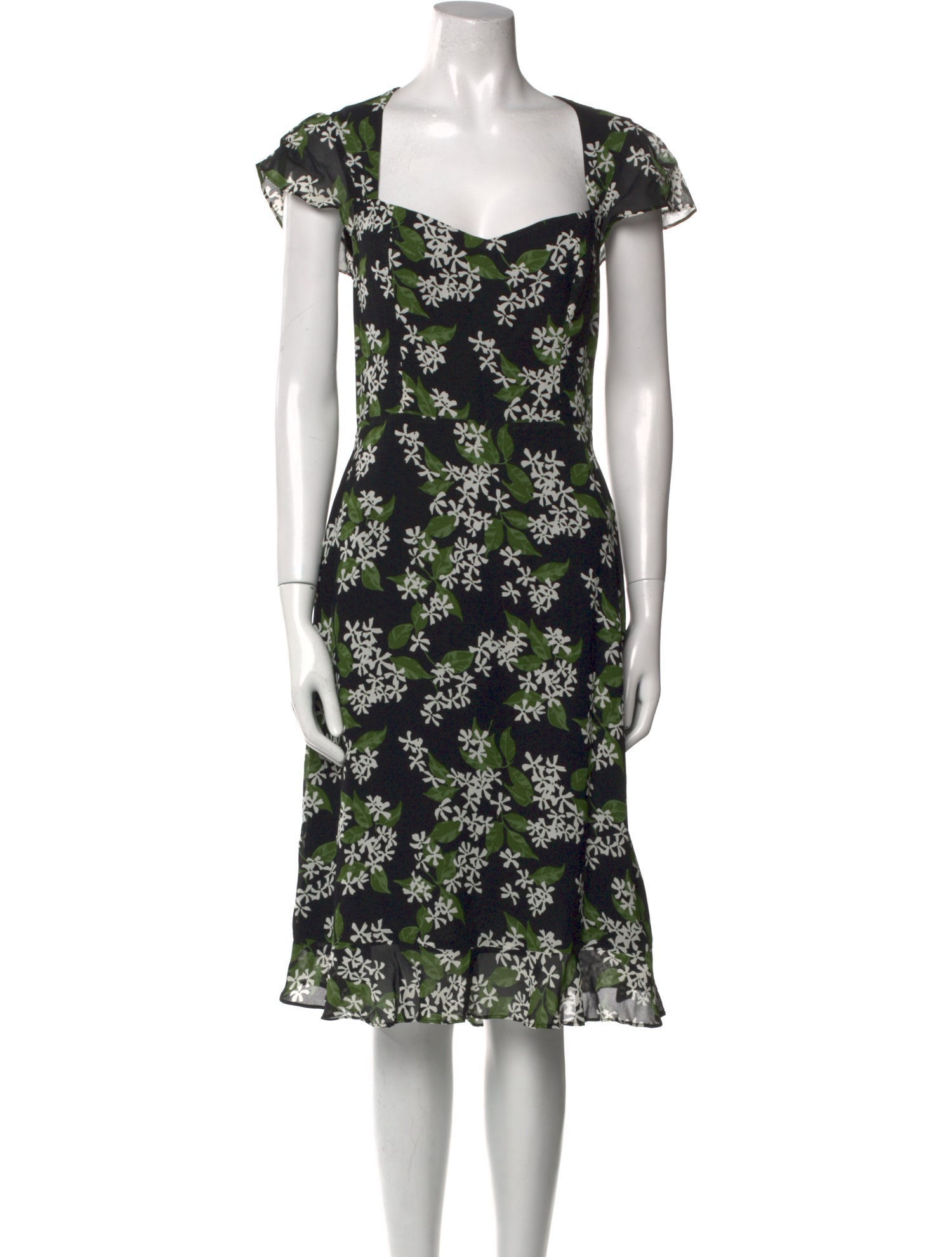 Reformation Floral Print Midi Length Dress