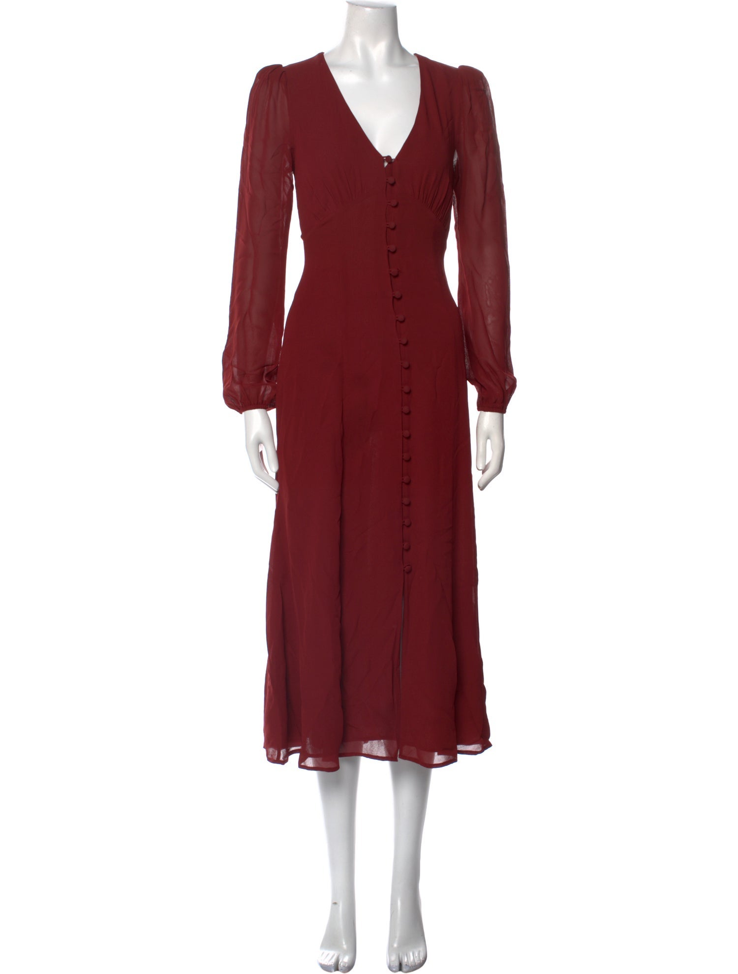 Reformation V-Neck Long Dress