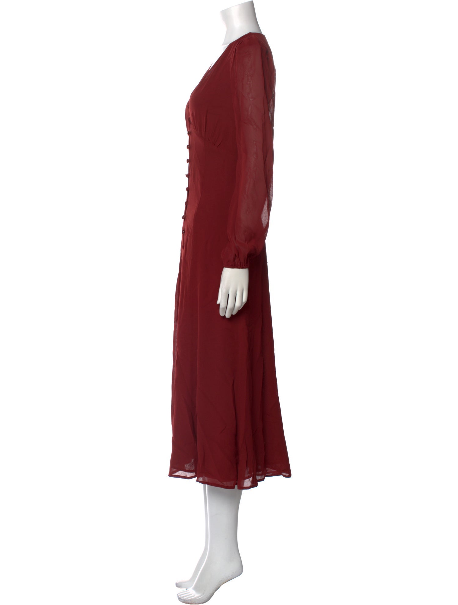 Reformation V-Neck Long Dress