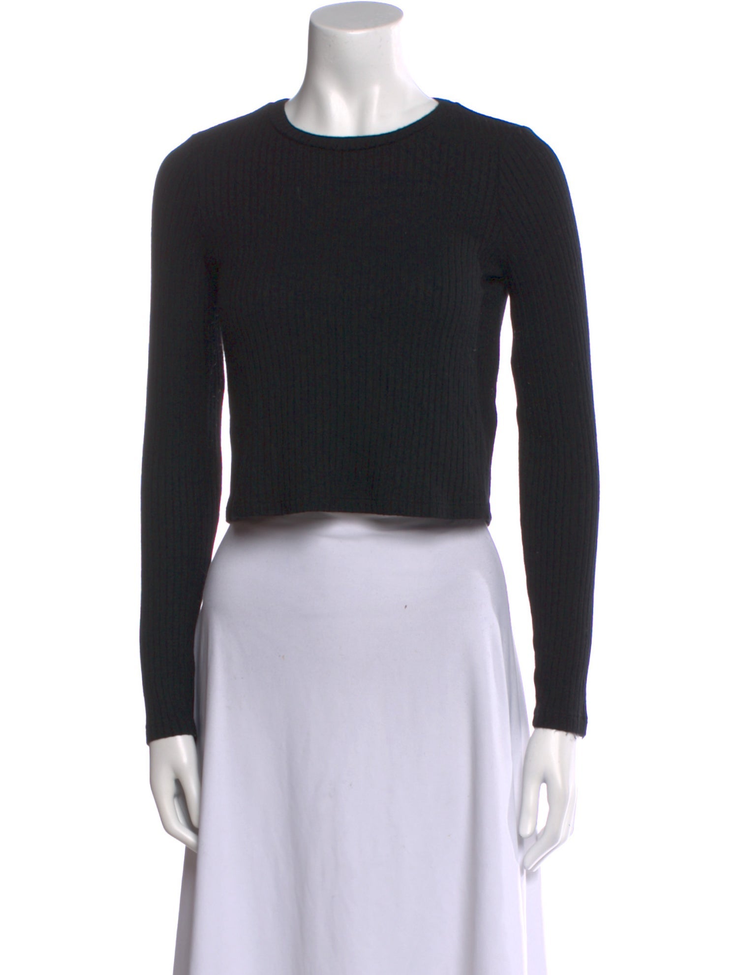 Reformation Crew Neck Long Sleeve Crop Top