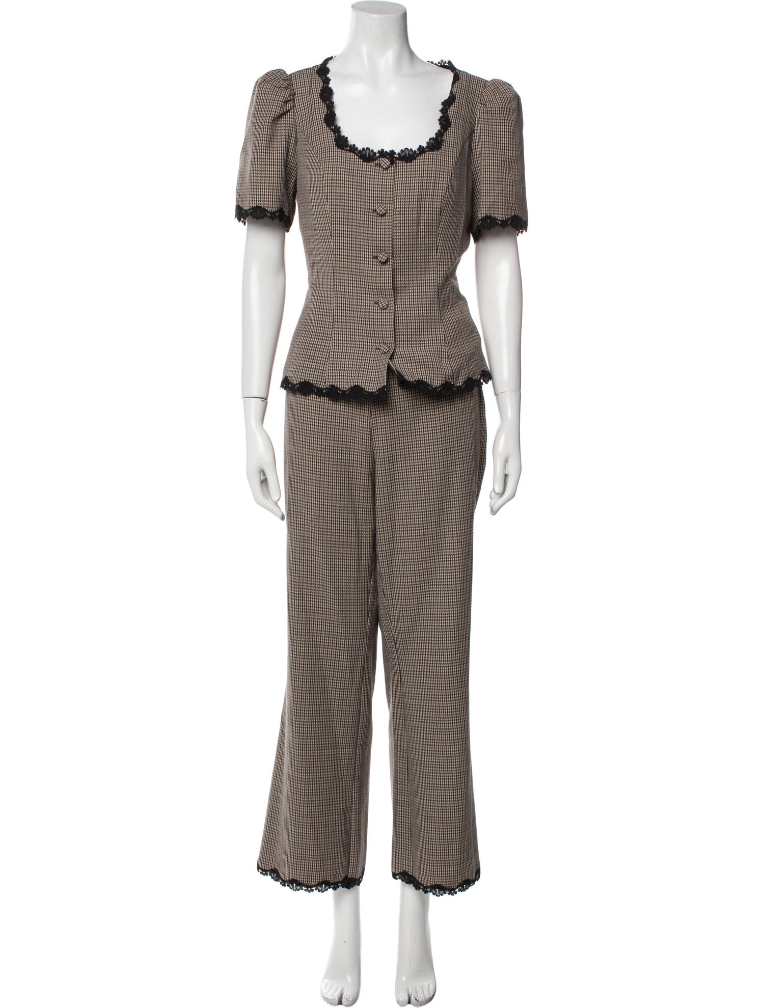 Reformation Plaid Print Pant Set