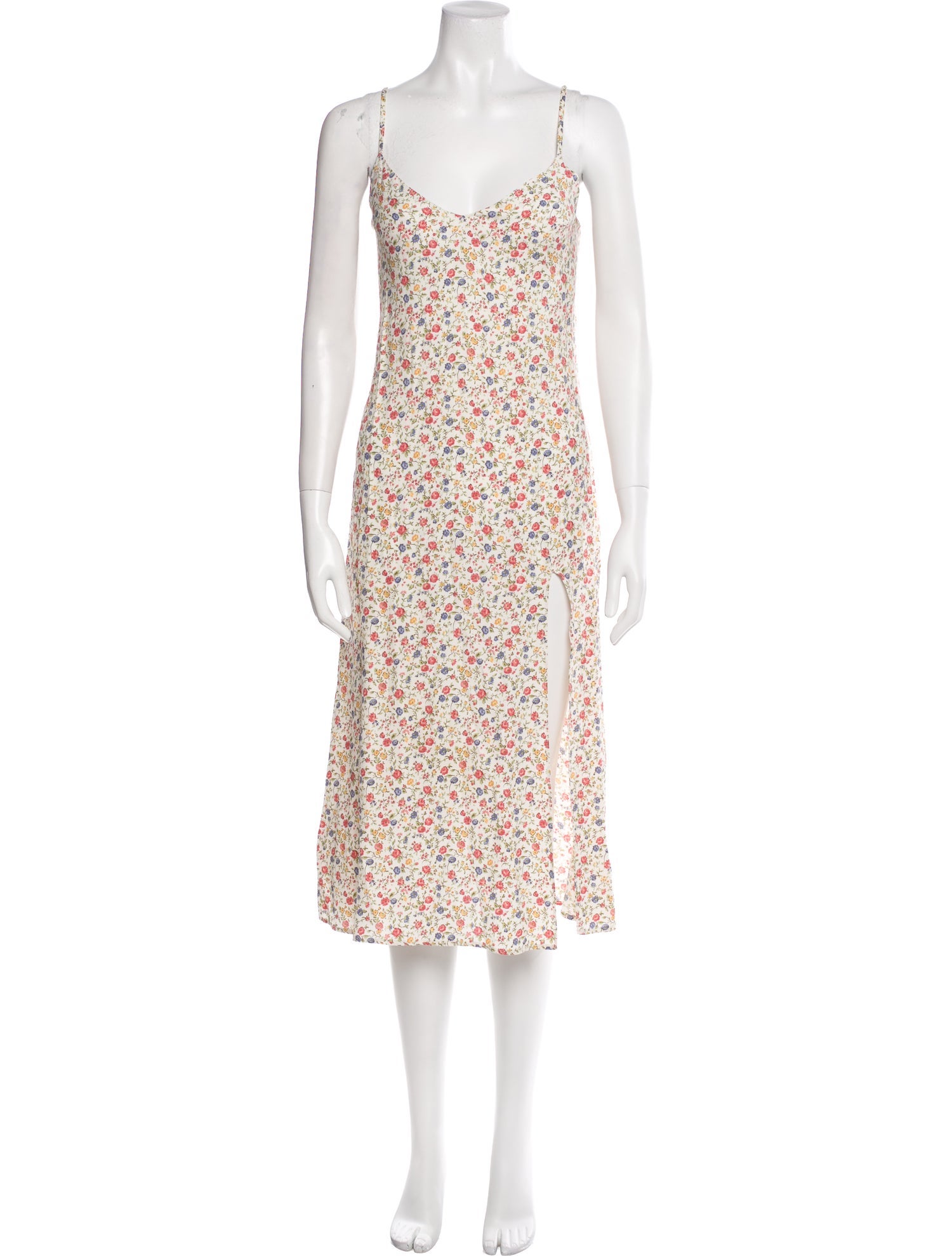 Reformation Floral Print Midi Length Dress