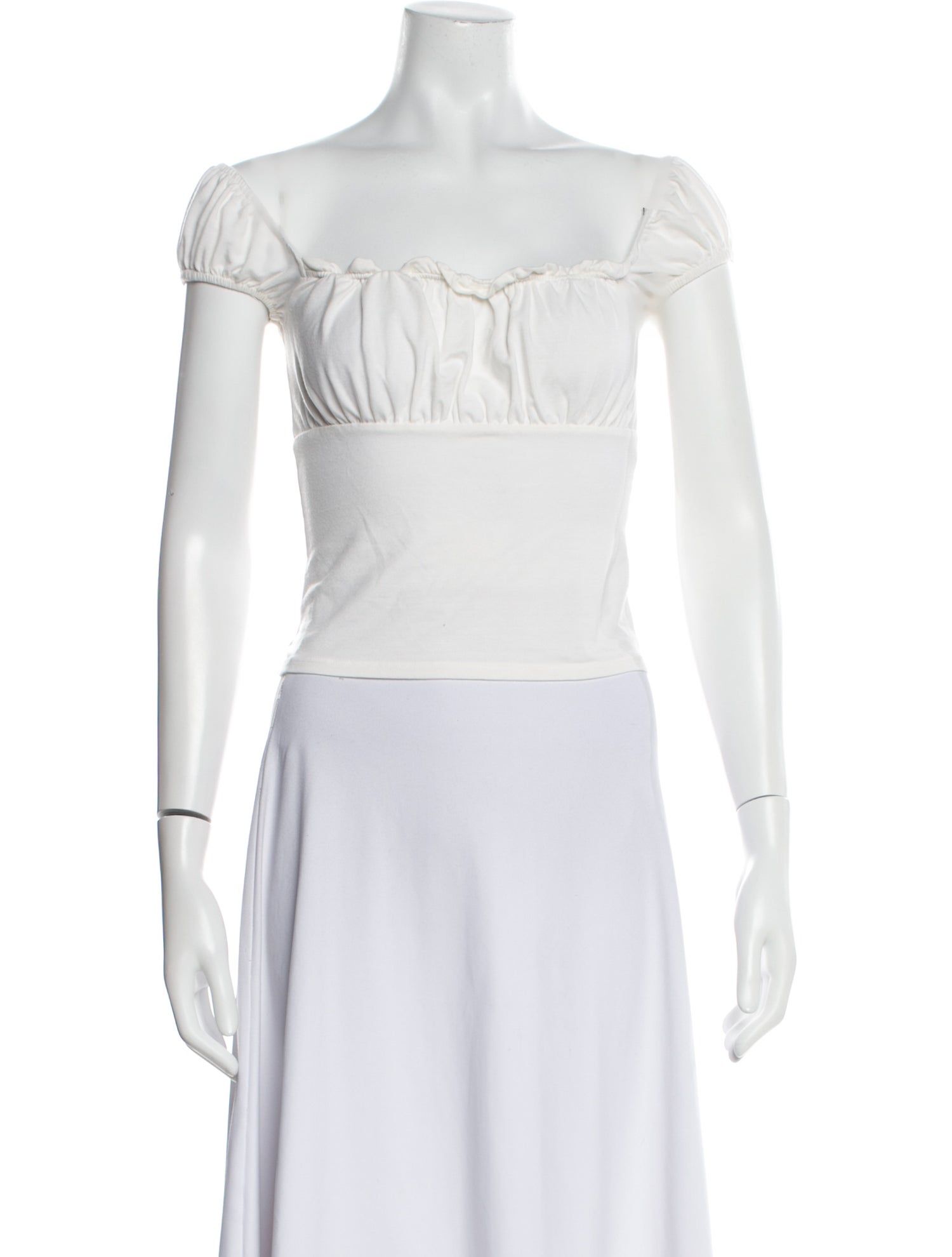 Reformation Square Neckline Short Sleeve Crop Top