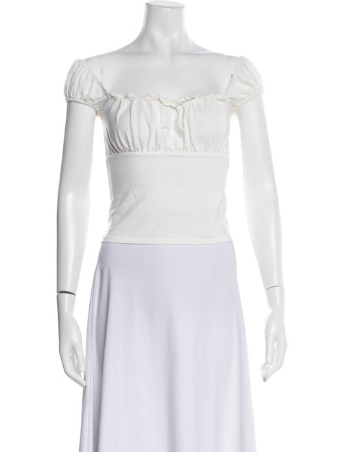 Reformation Square Neckline Short Sleeve Crop Top