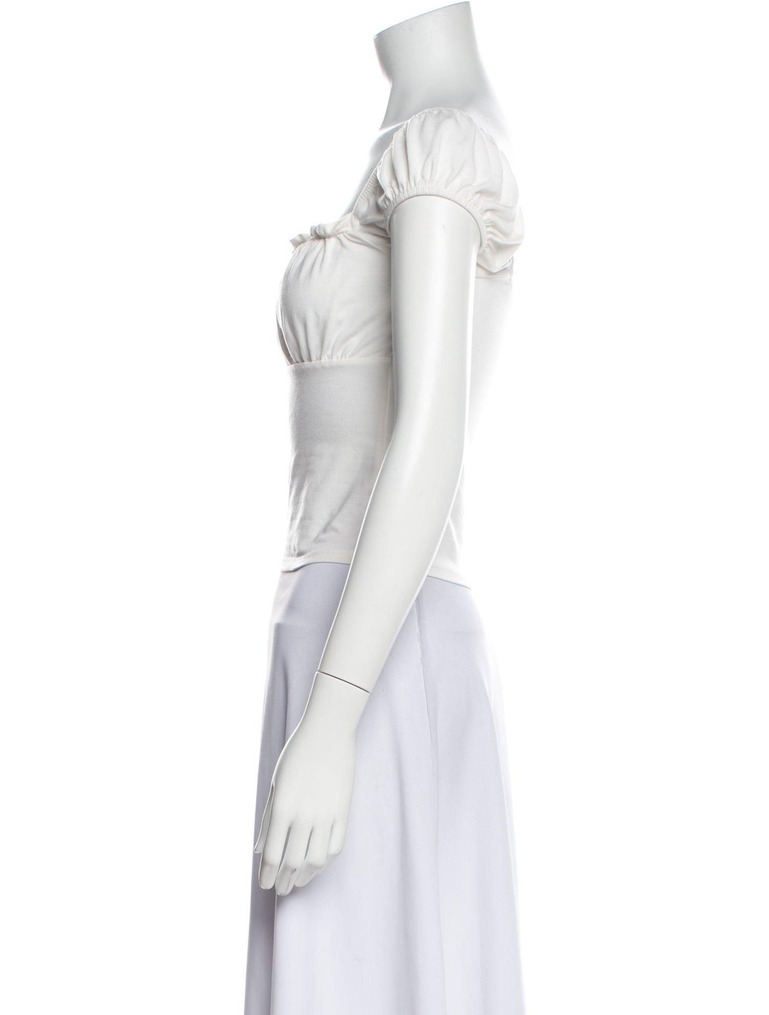 Reformation Square Neckline Short Sleeve Crop Top