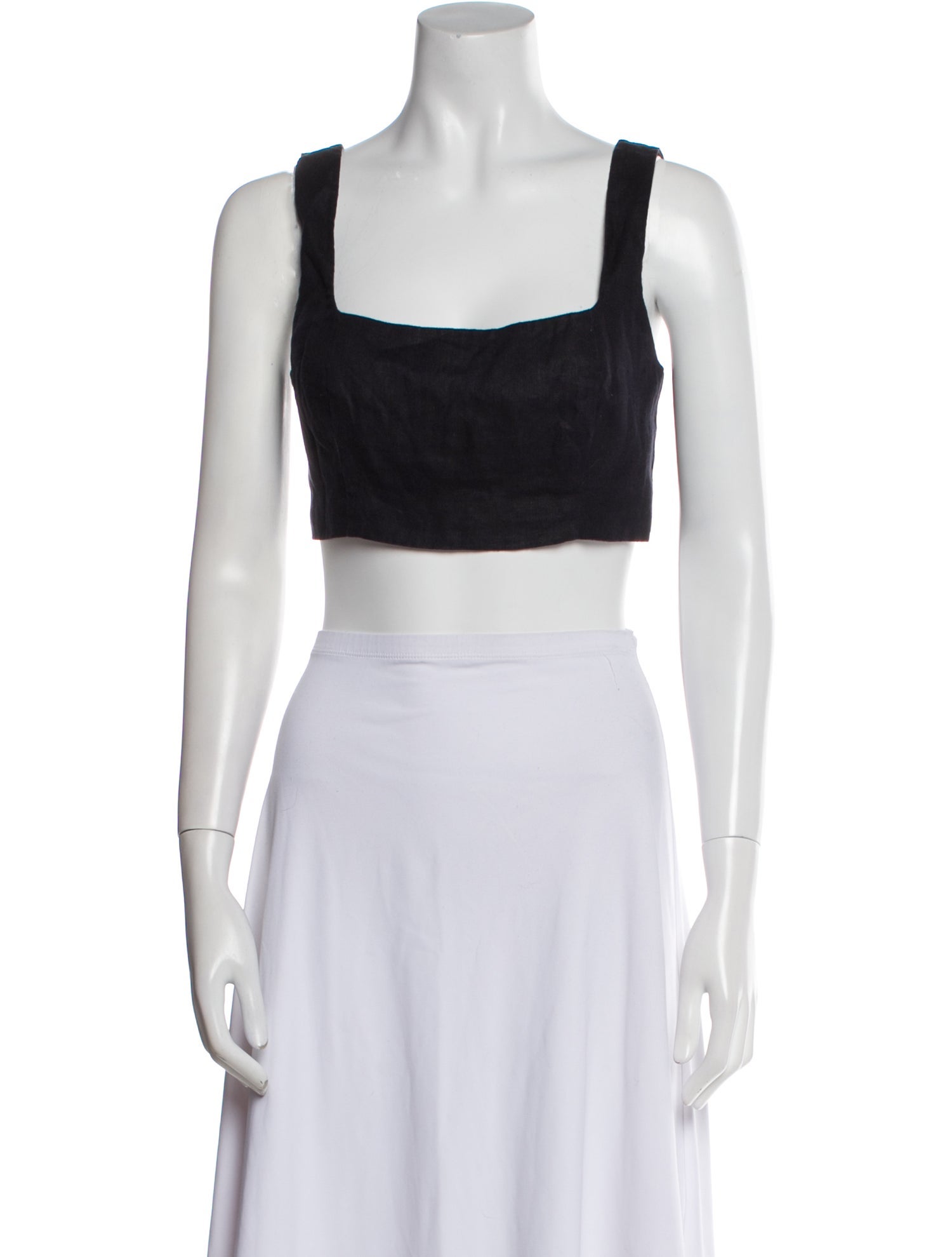 Reformation Linen Square Neckline Crop Top