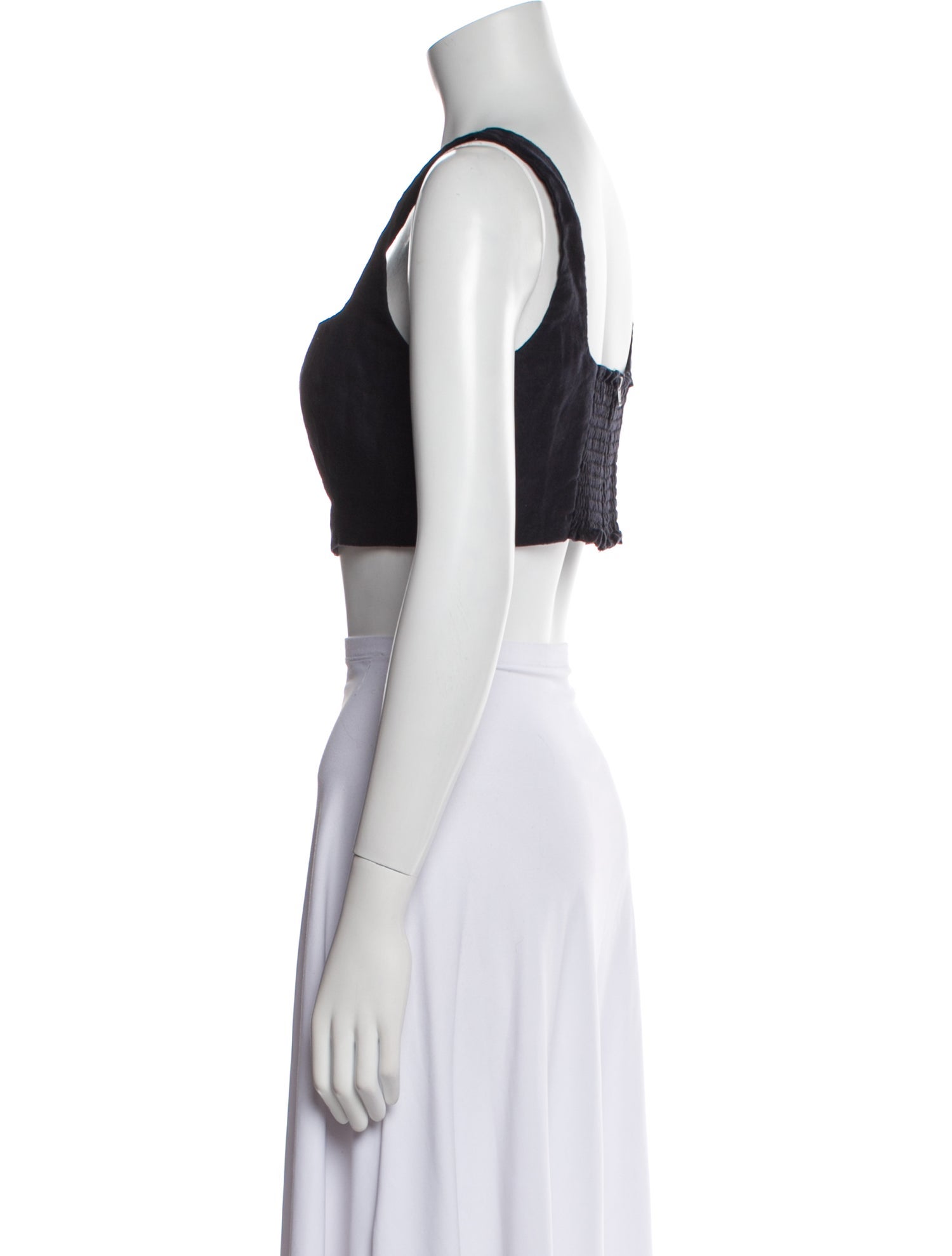 Reformation Linen Square Neckline Crop Top