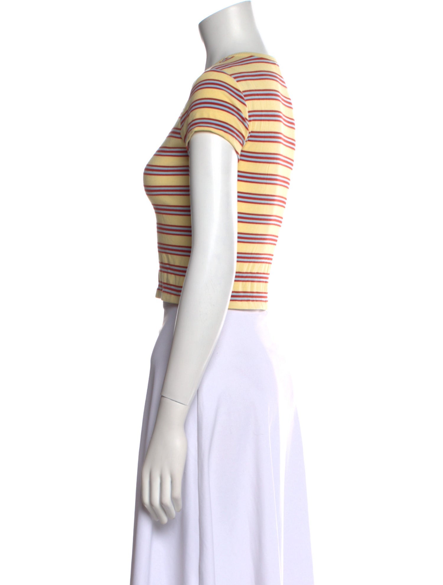 Reformation Striped Crew Neck Crop Top