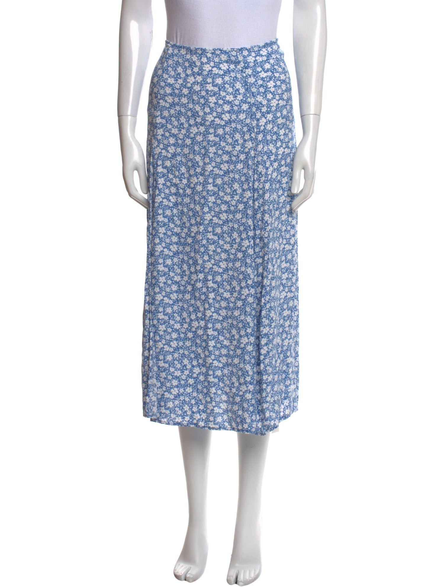 Reformation Floral Print Midi Length Skirt