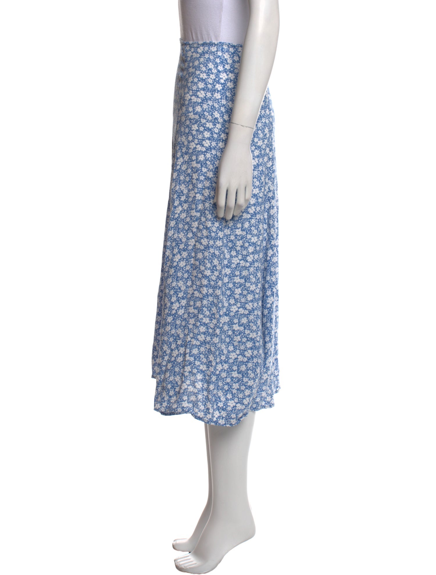 Reformation Floral Print Midi Length Skirt