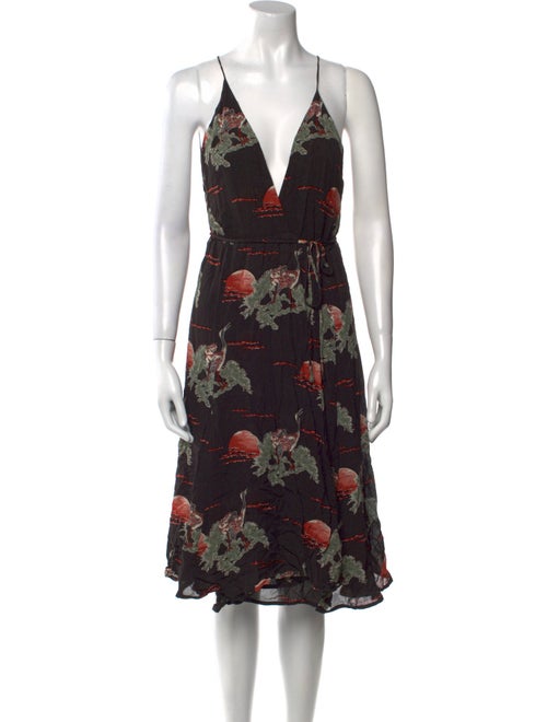 Reformation Floral Print Knee-Length Dress