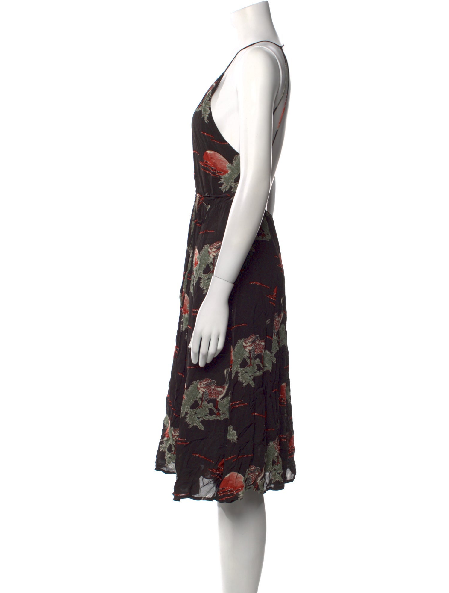 Reformation Floral Print Knee-Length Dress