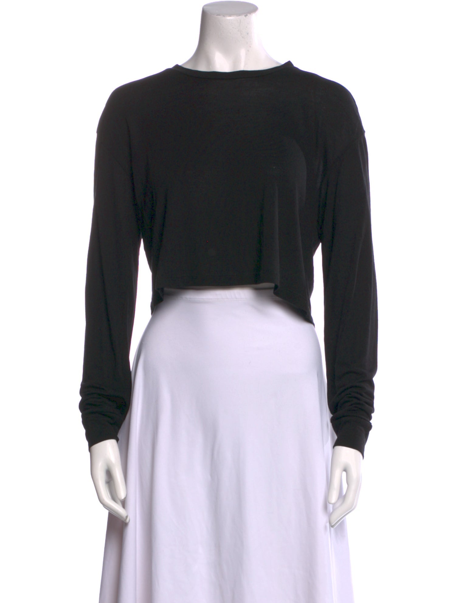 Reformation Bateau Neckline Long Sleeve Crop Top
