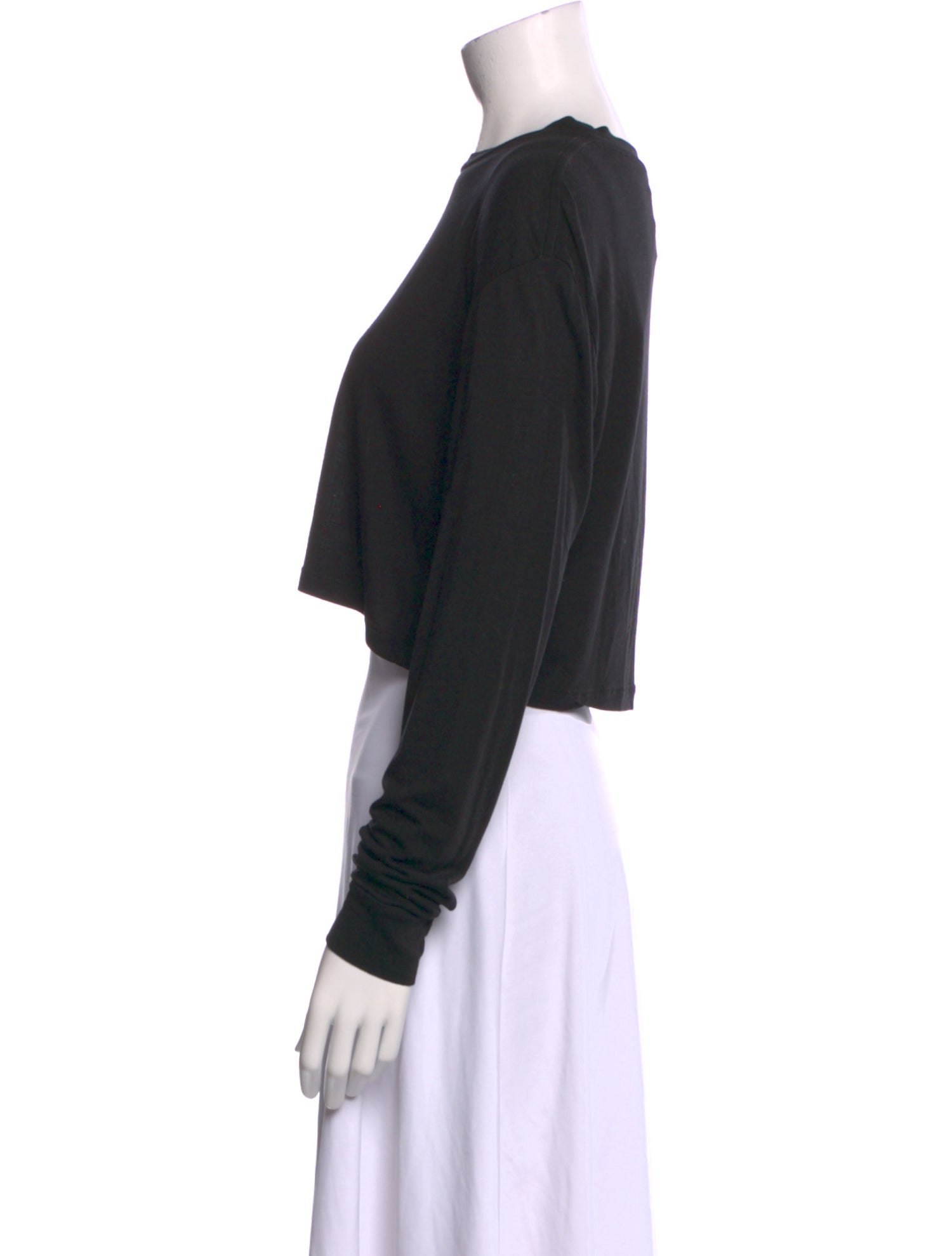 Reformation Bateau Neckline Long Sleeve Crop Top