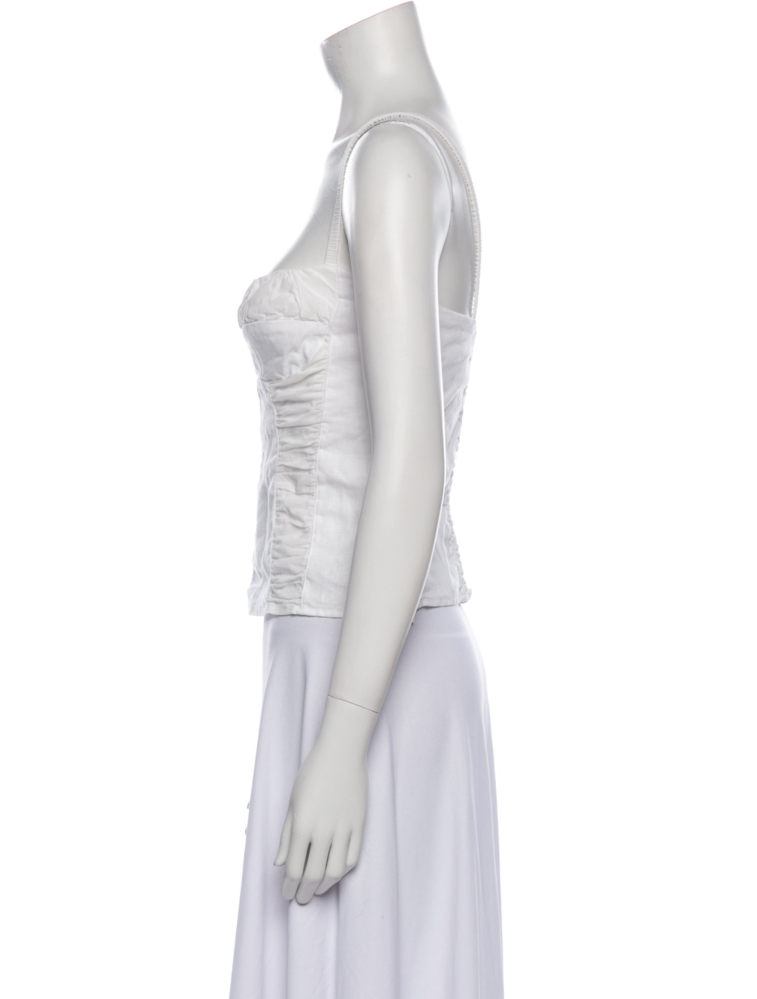 Reformation Linen Square Neckline Crop Top