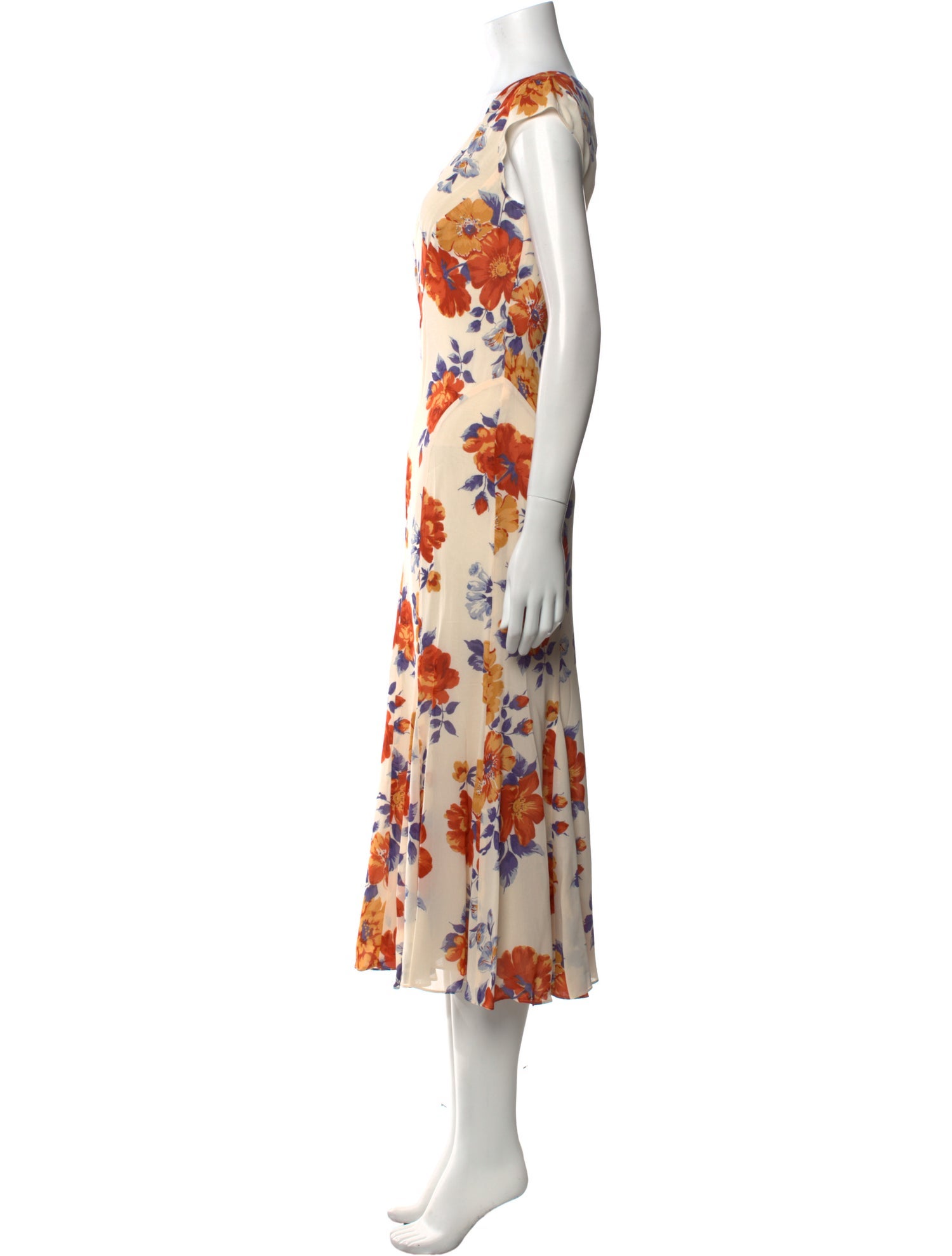 Reformation Floral Print Midi Length Dress