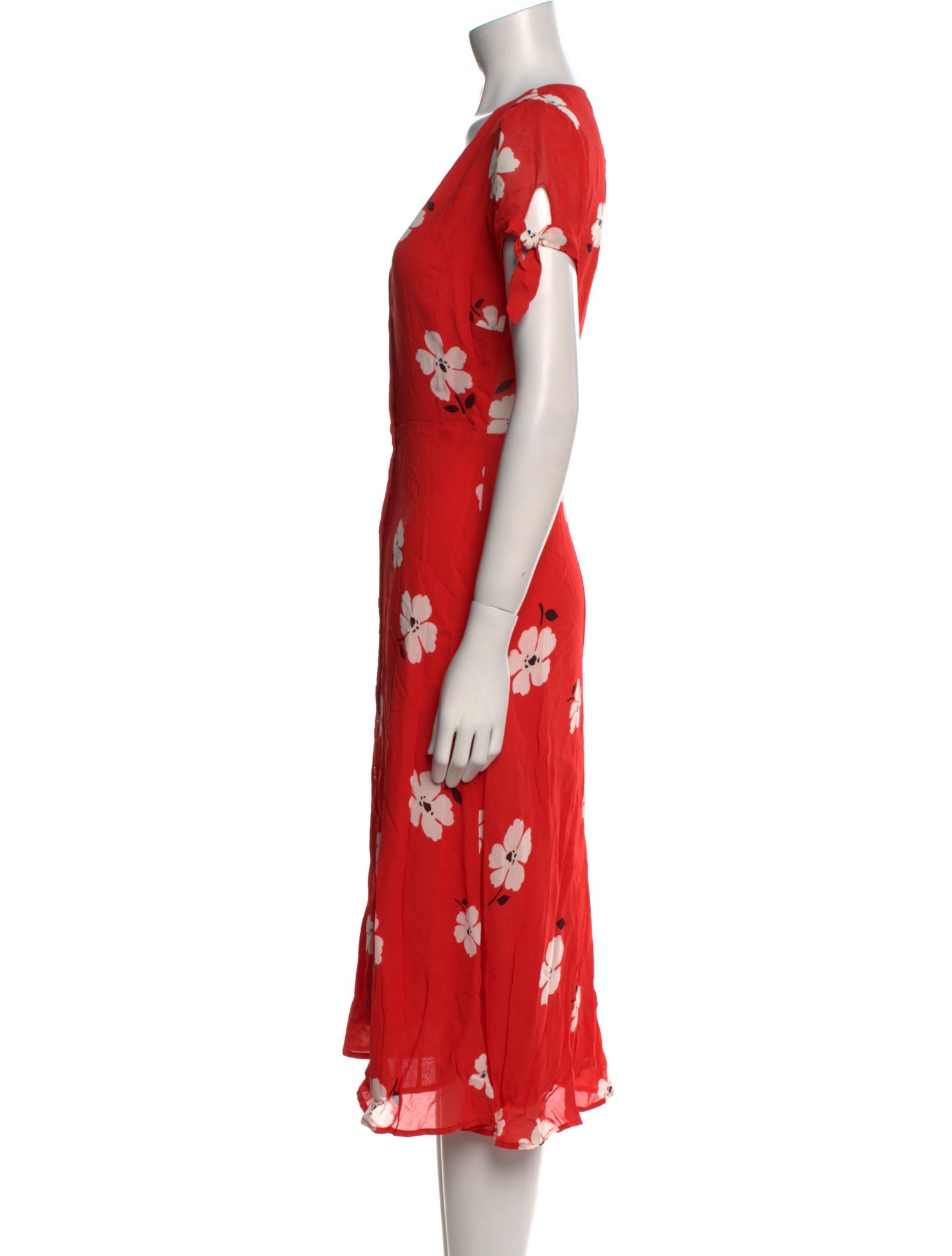 Reformation Floral Print Midi Length Dress