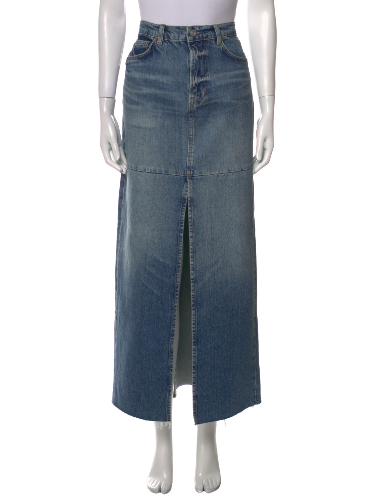 Reformation Distressed Accents Long Skirt