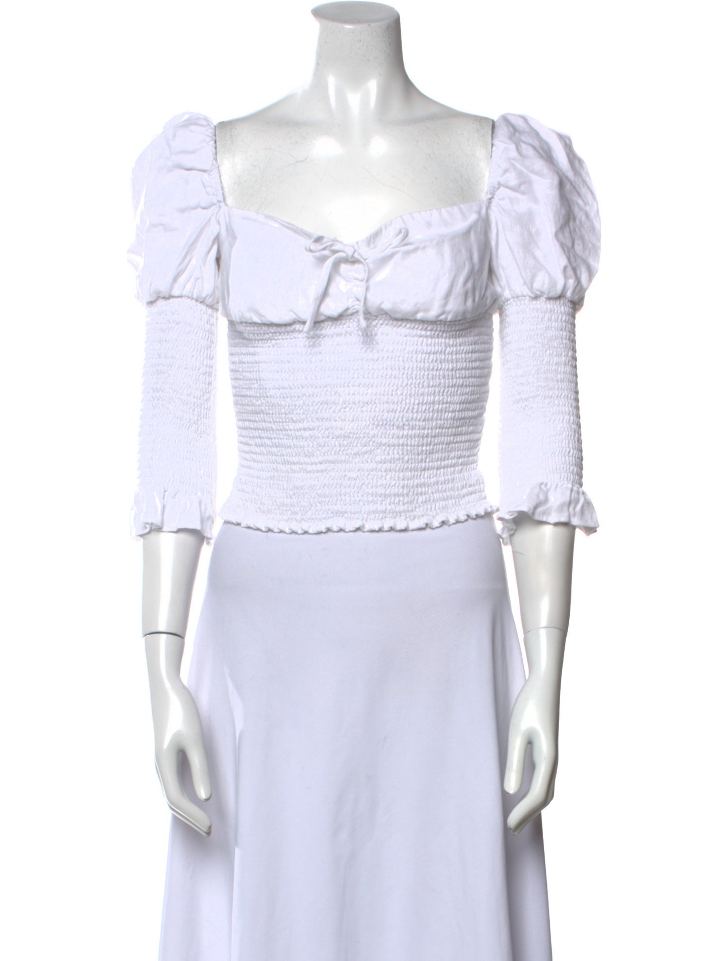 Reformation Linen Tie Neck Crop Top