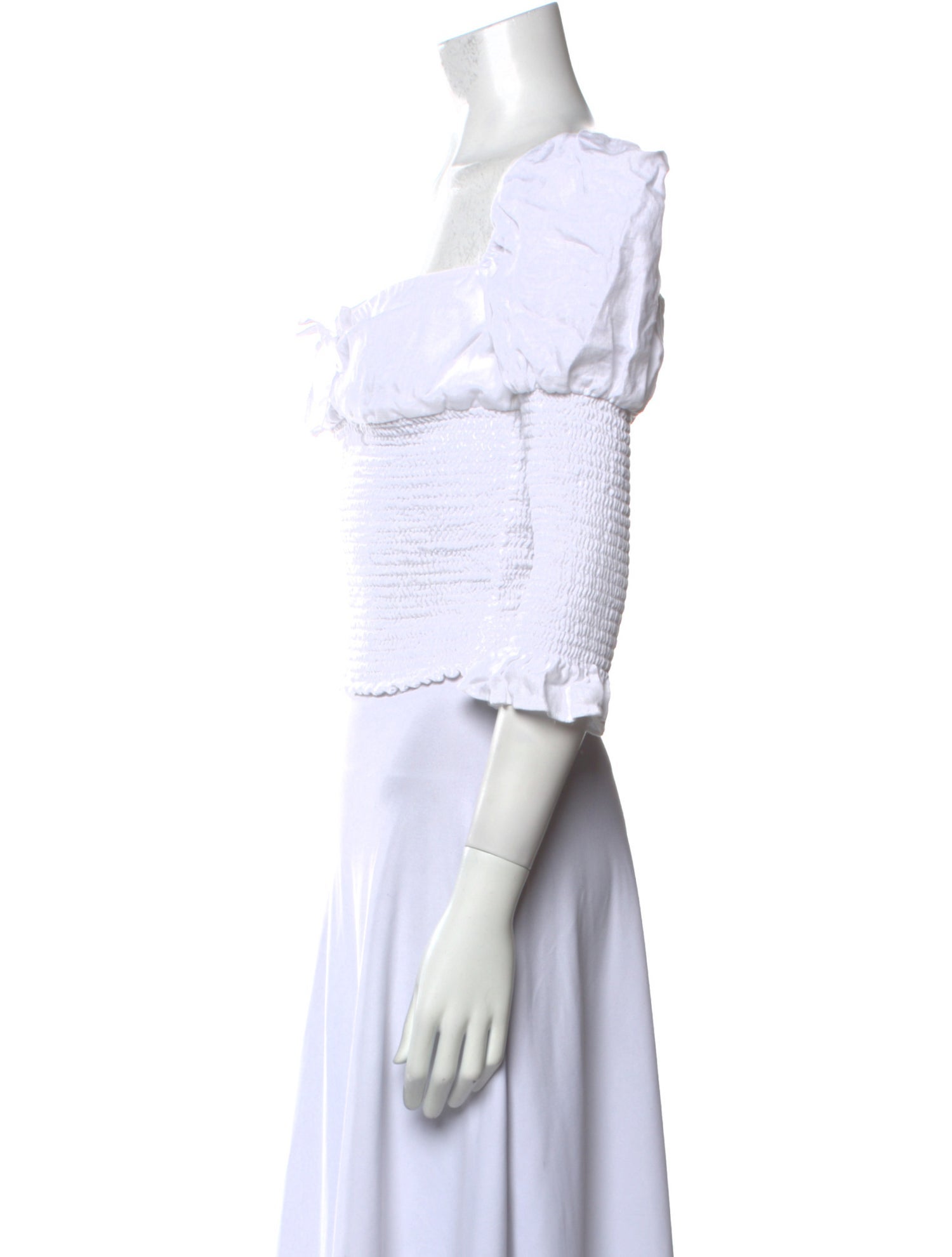 Reformation Linen Tie Neck Crop Top