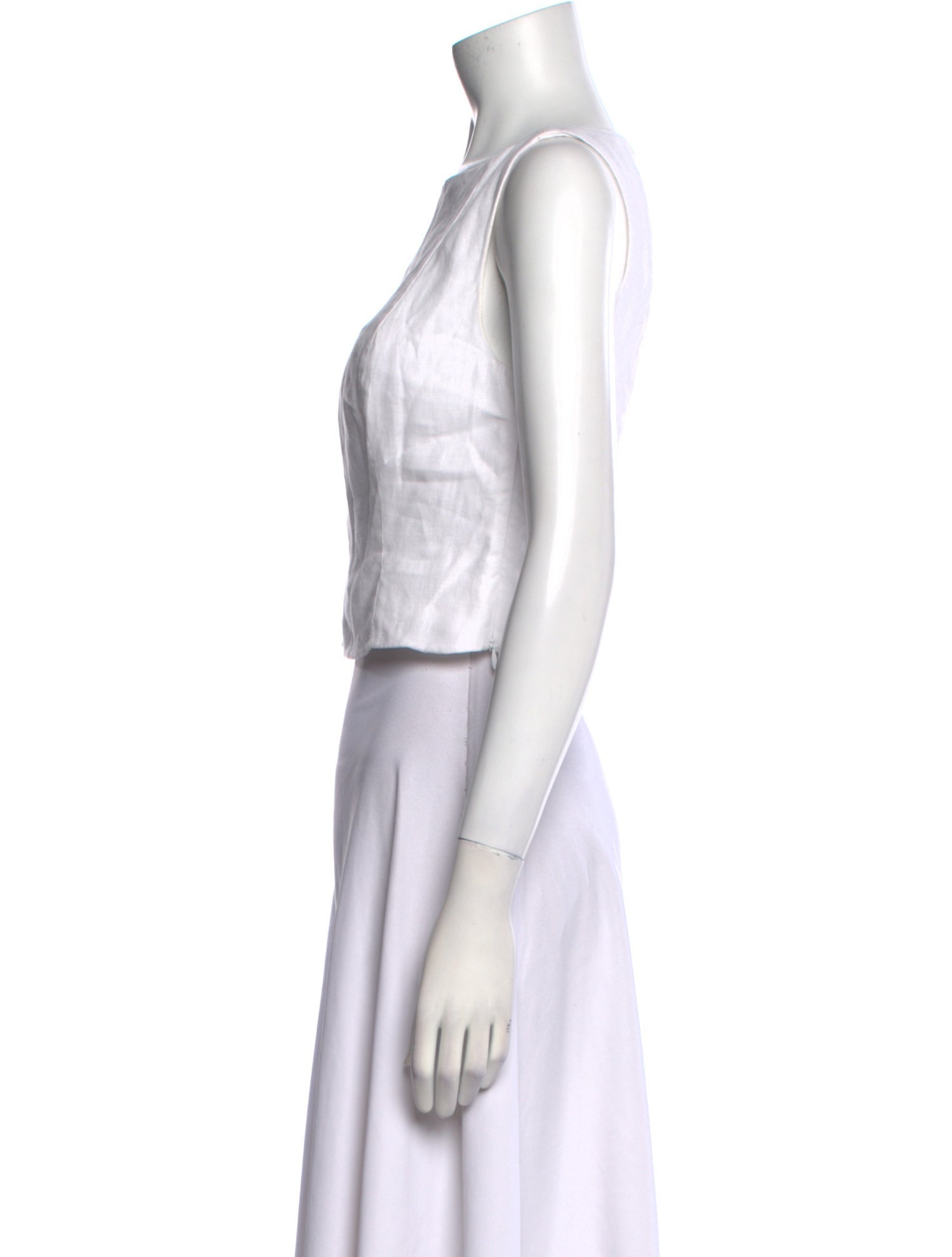 Reformation Linen Bateau Neckline Crop Top