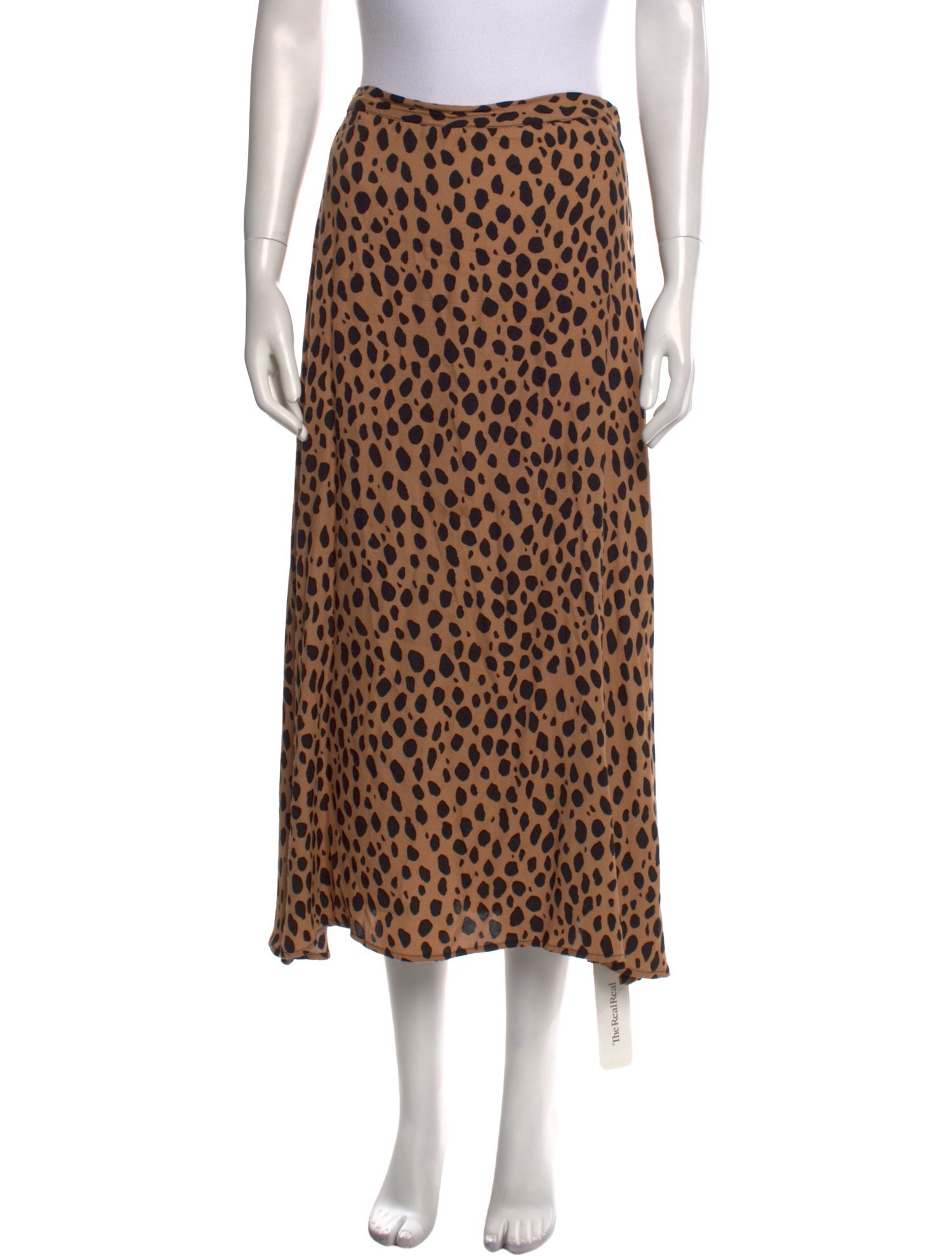 Reformation Animal Print Midi Length Skirt